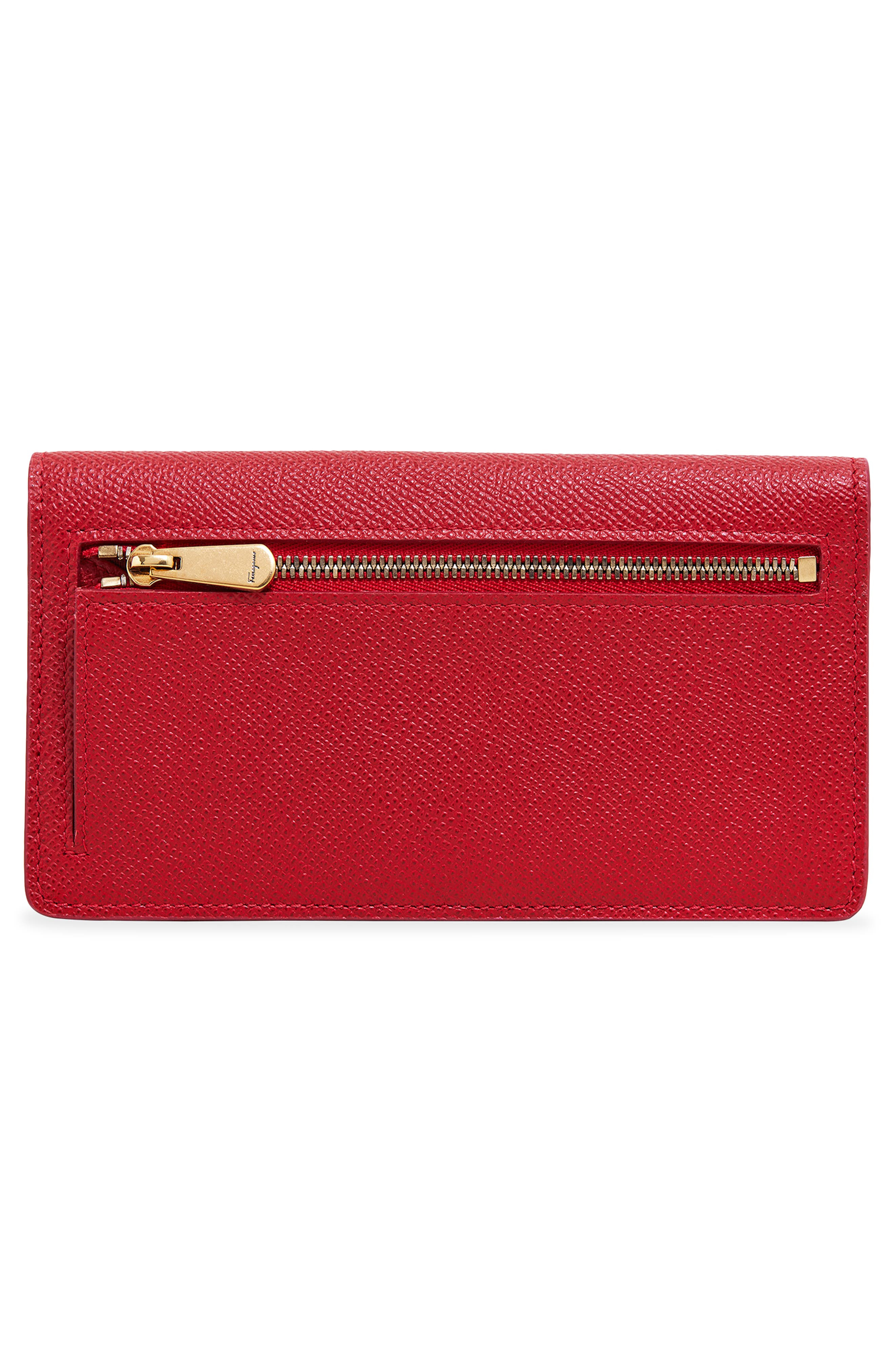Salvatore Ferragamo Gancio Leather Continental Wallet in Lipstick Lipstick at Nordstrom - 3