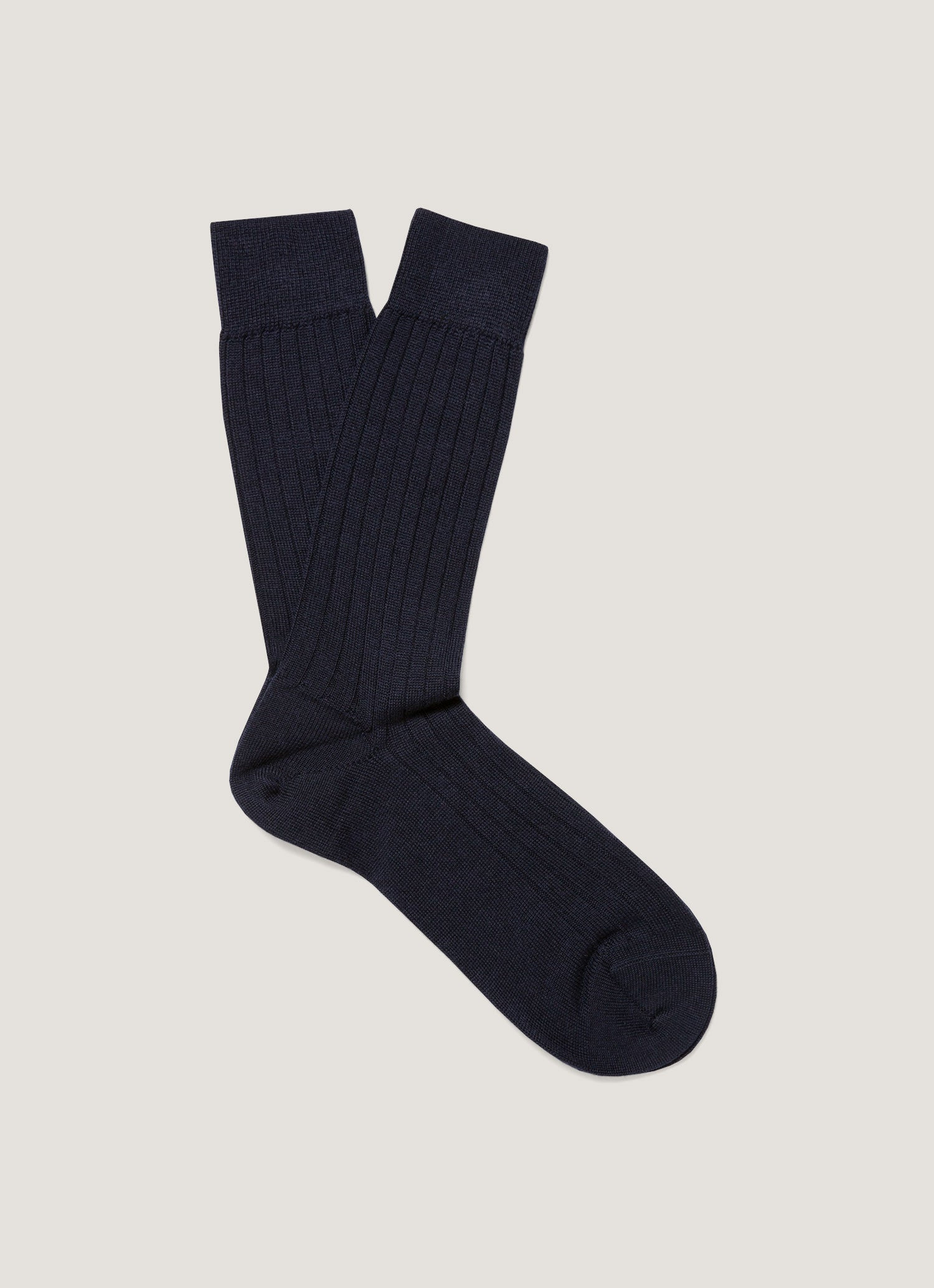 Merino Wool Rib Socks - 1