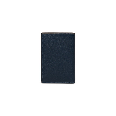Santoni Blue saffiano leather vertical wallet outlook