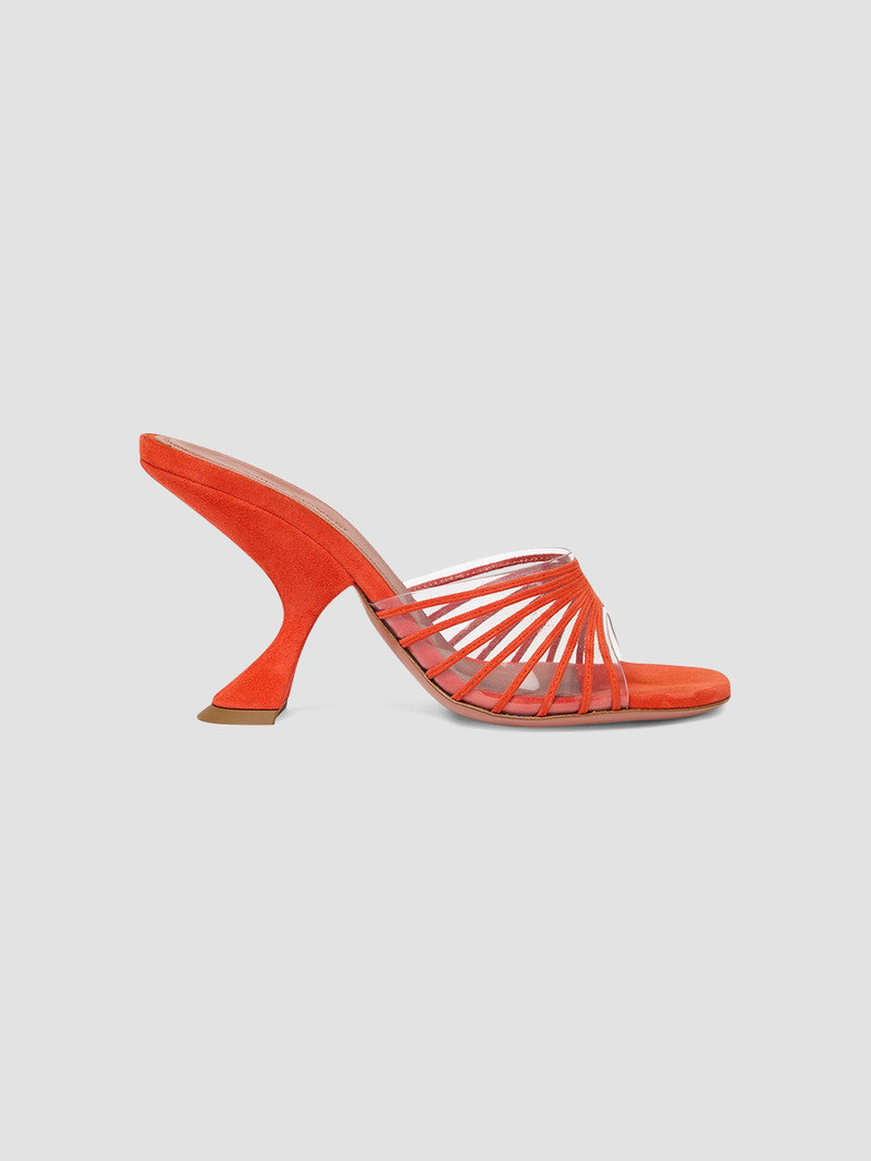 Women's Mookie 90MM Suede & PVC Sandals - Orange 1