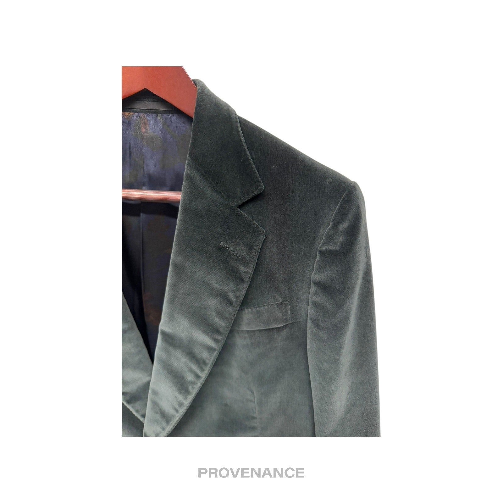 Gucci Jacket Coat Blazer - Velour Deep Green Notch 38 48 - 4