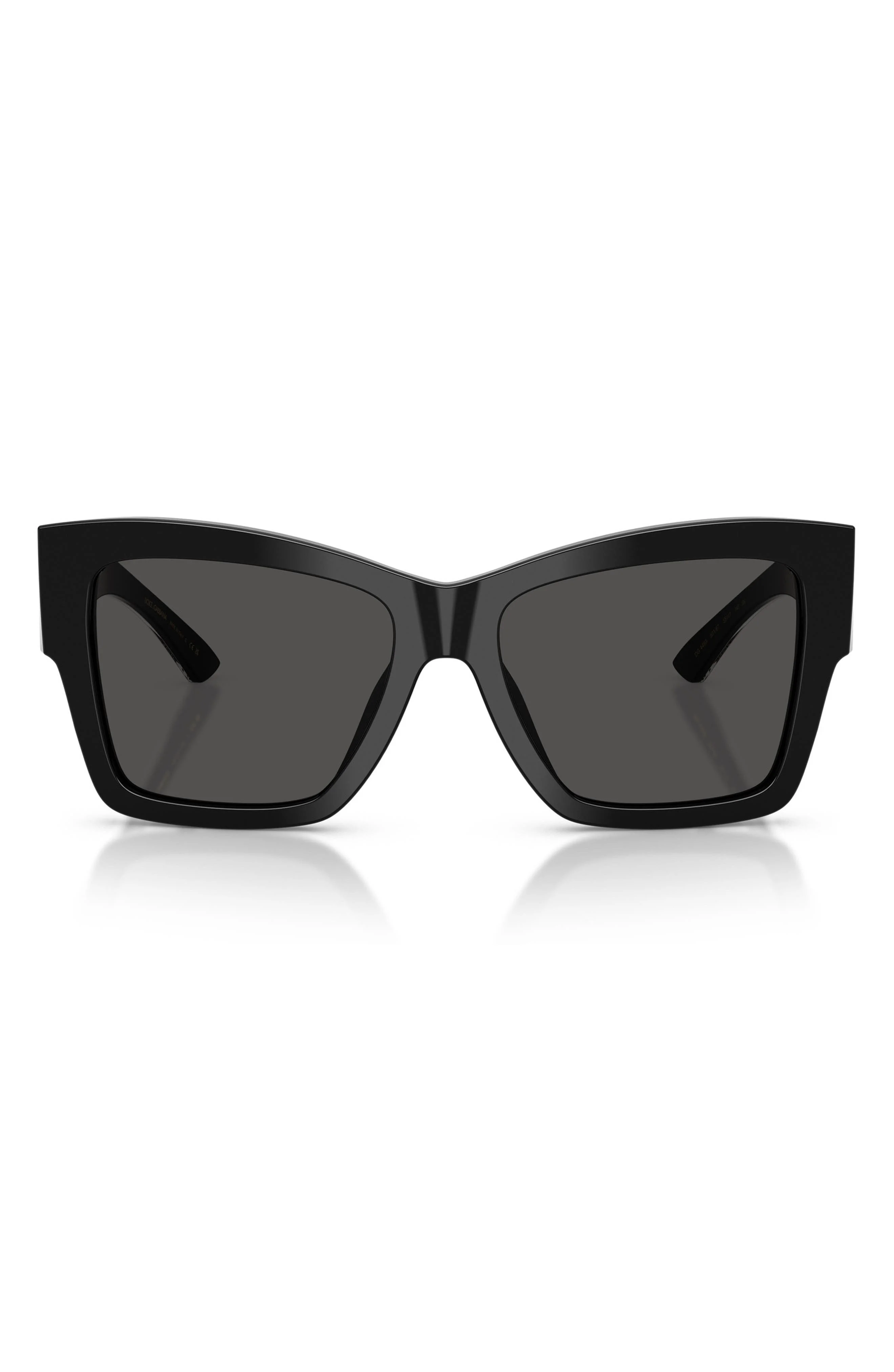 Dolce&Gabbana 55mm Square Sunglasses in Black /Dark Grey - 1