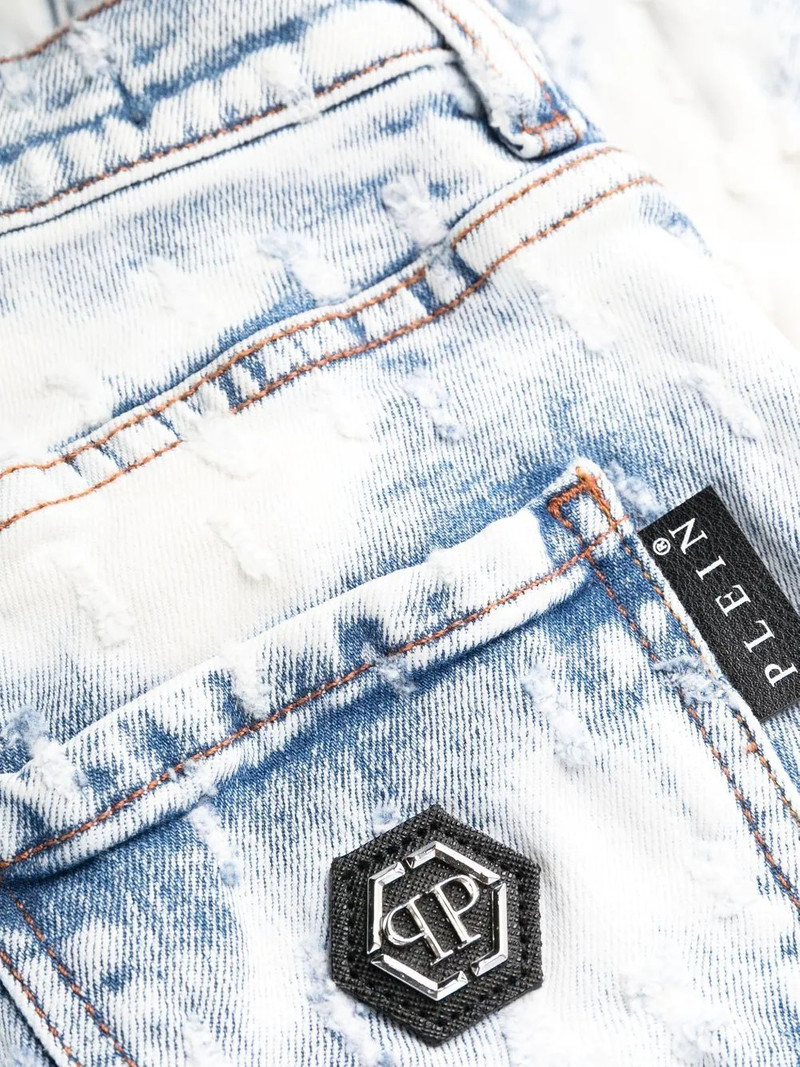 bleach-wash straight-leg jeans 6