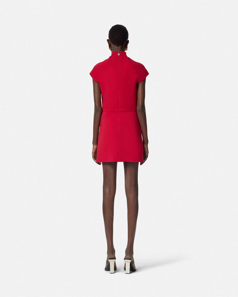 Cady Draped-Neck Slit Mini Dress 5
