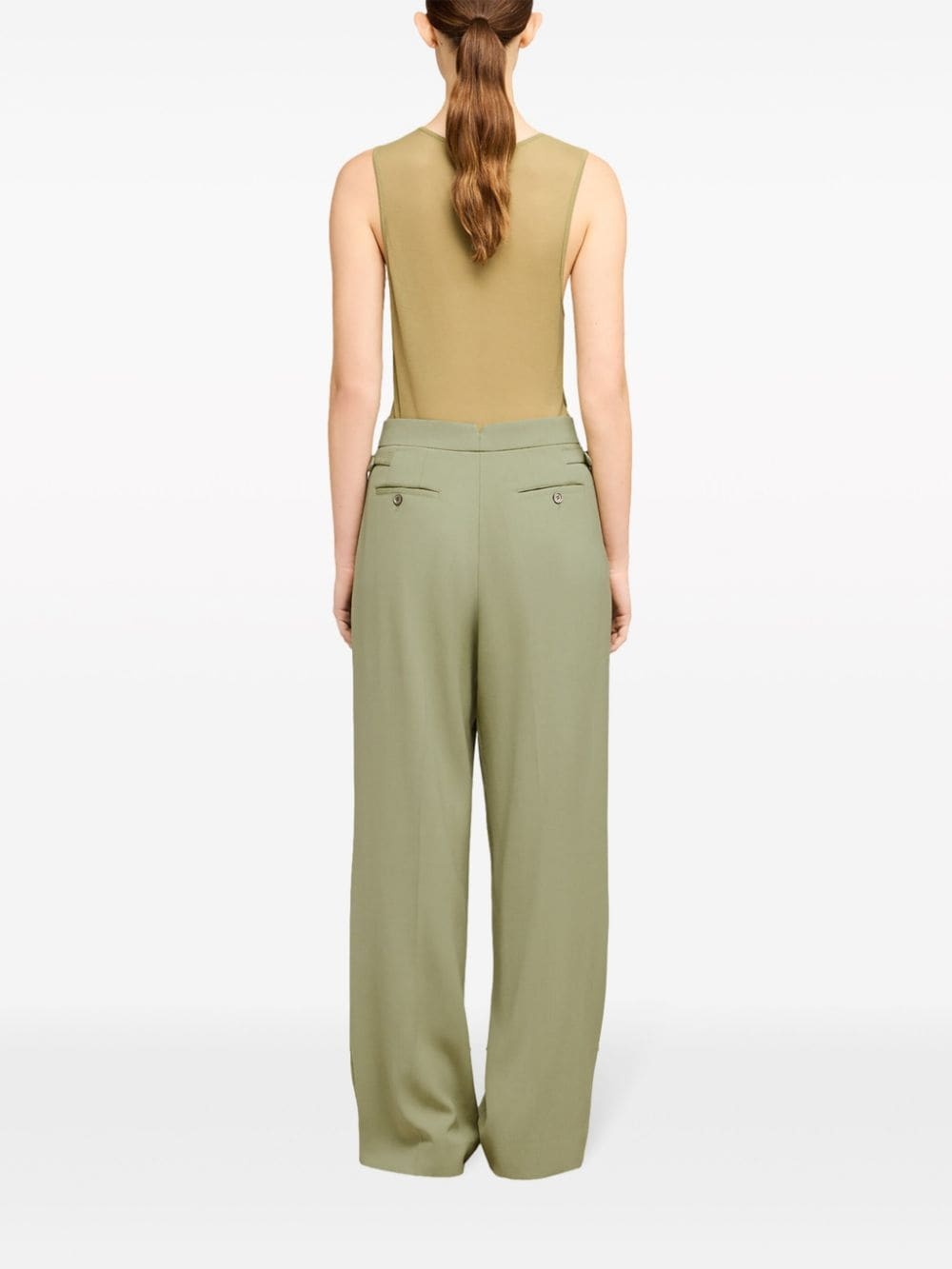 pressed-crease straight-leg trousers - 3