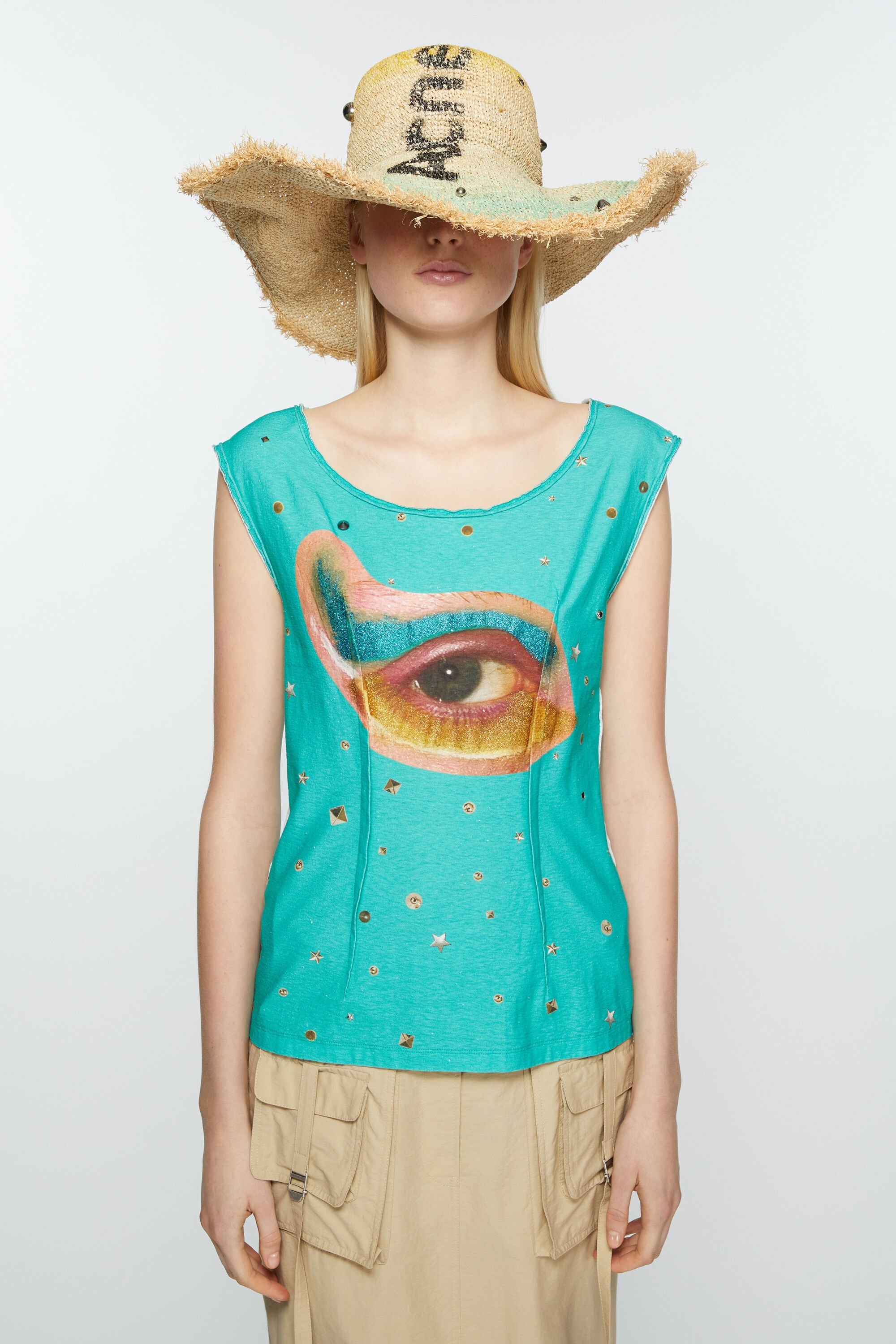Printed tank top - Emerald green - 2