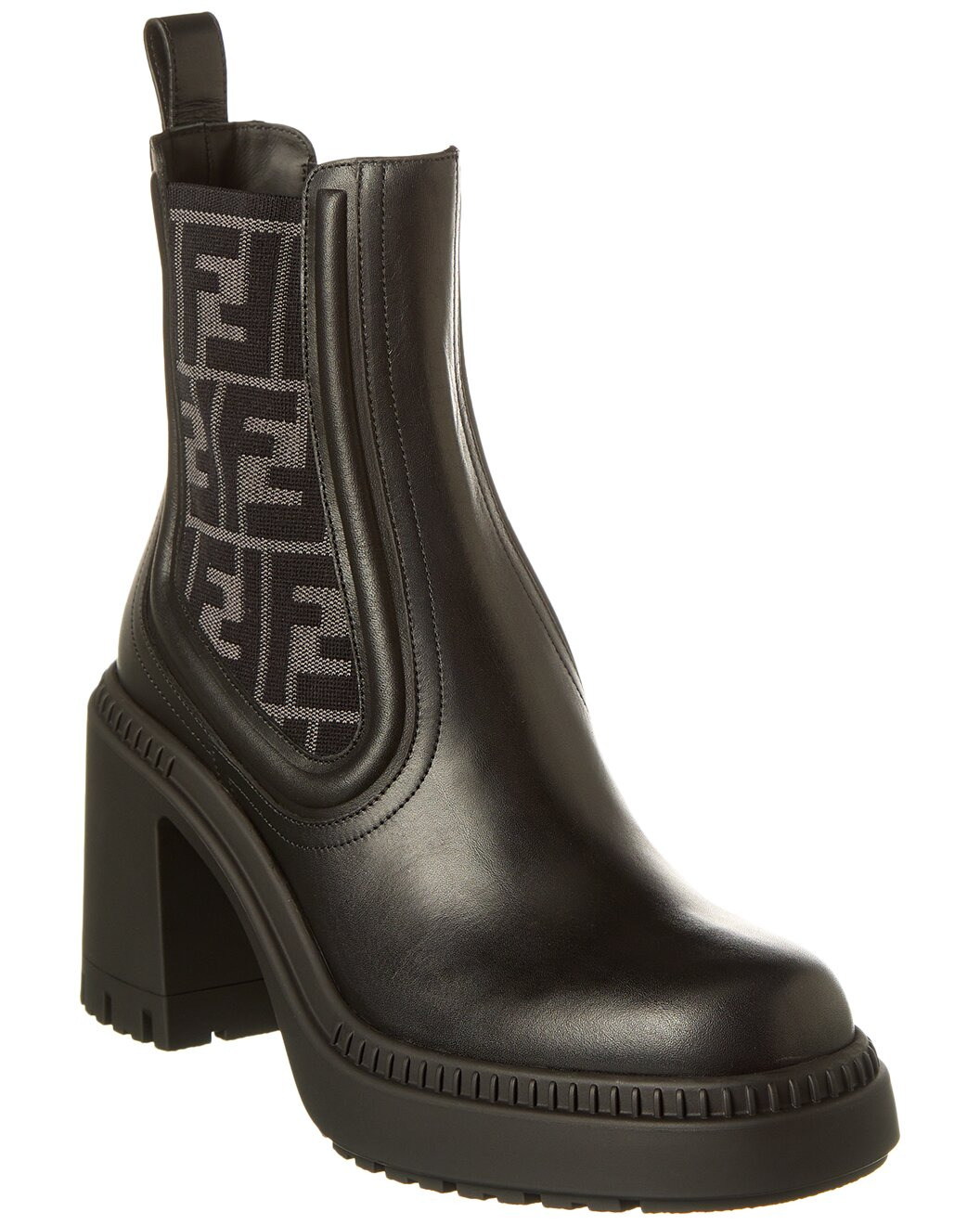 FENDI FF Logo Domino Leather Boot - 1