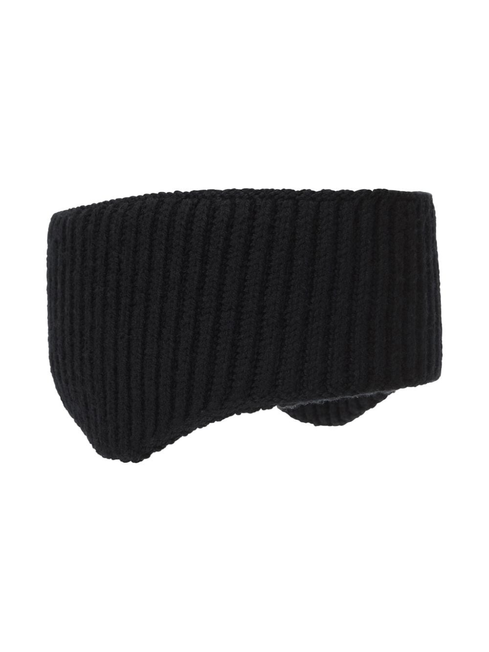 【ALEXANDER WANG】LOGO EARMUFF BEANIE Alexander Wang logo earmuff beanie in ribbed wool stretch