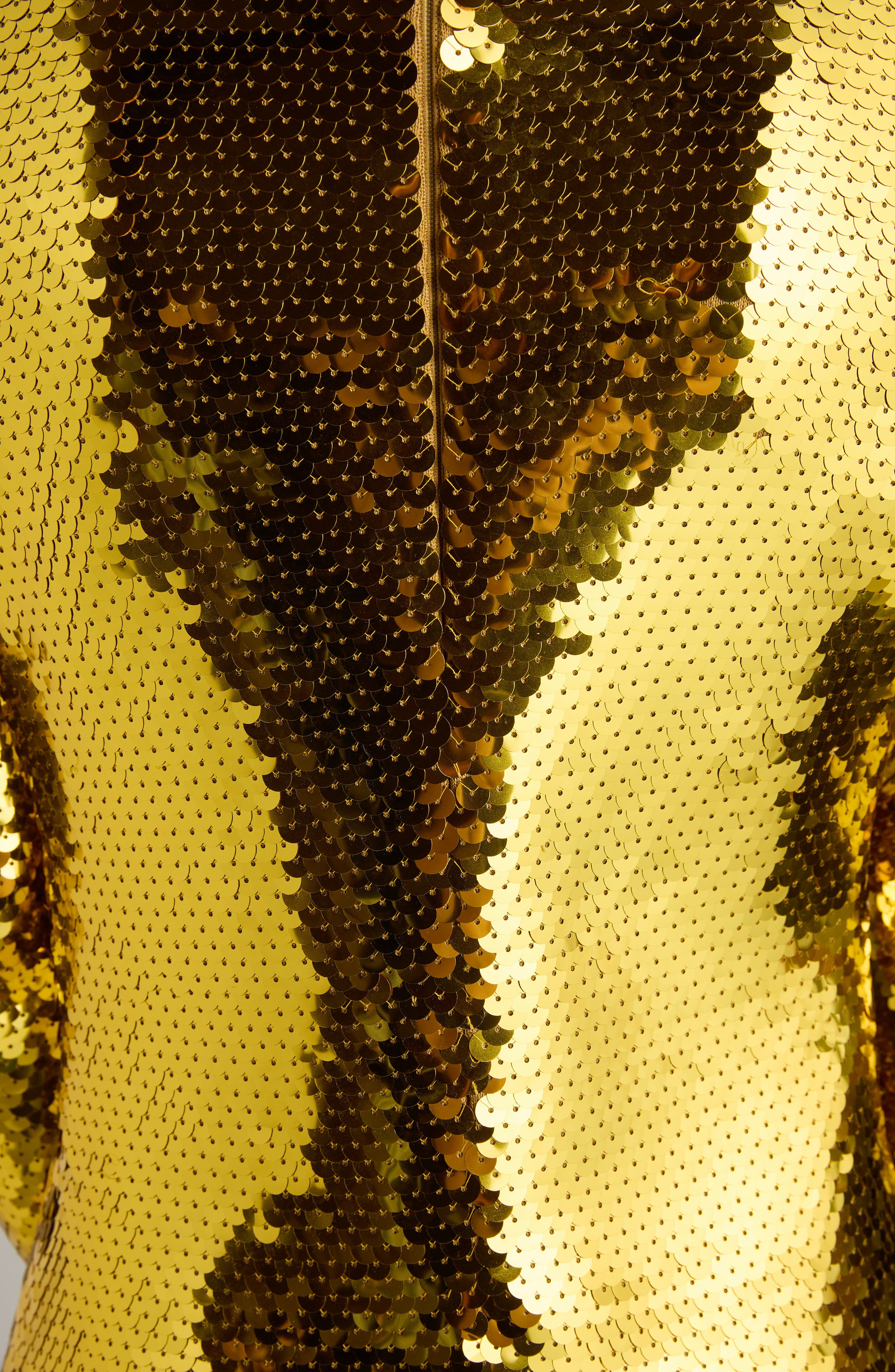 Bottega Veneta Sequin Long Sleeve Knit Gown in 8480 Gold at Nordstrom - 6