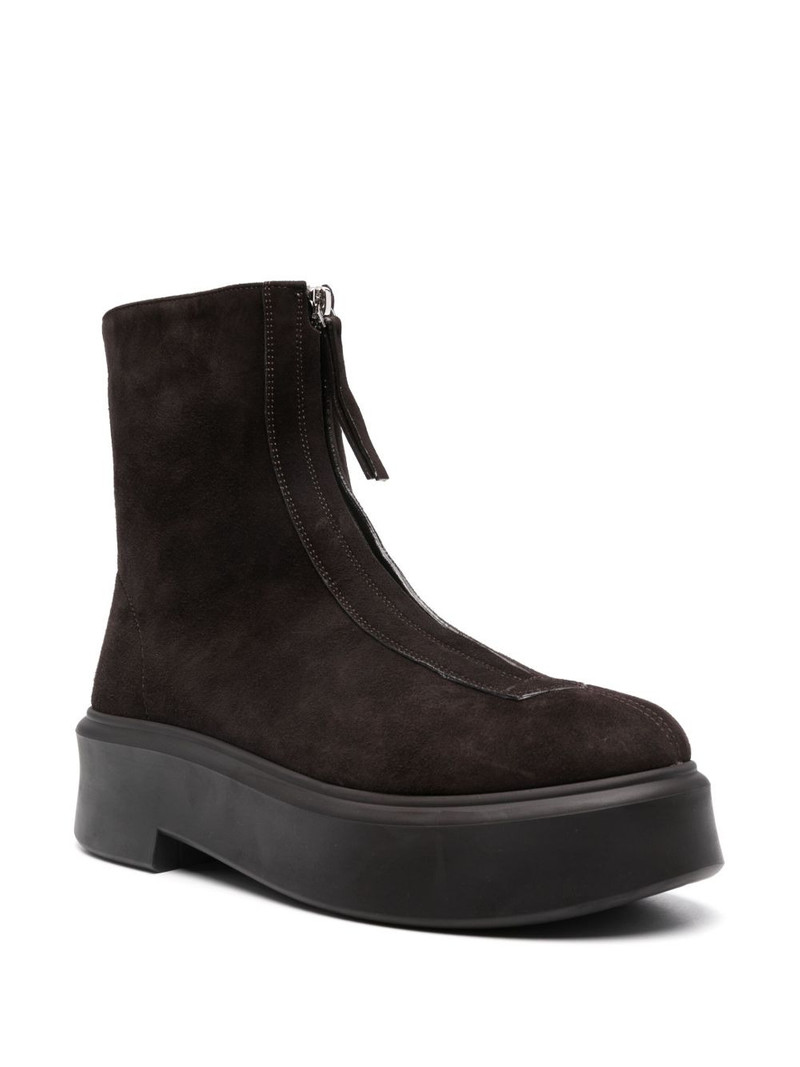 The Row zipped suede boot outlook