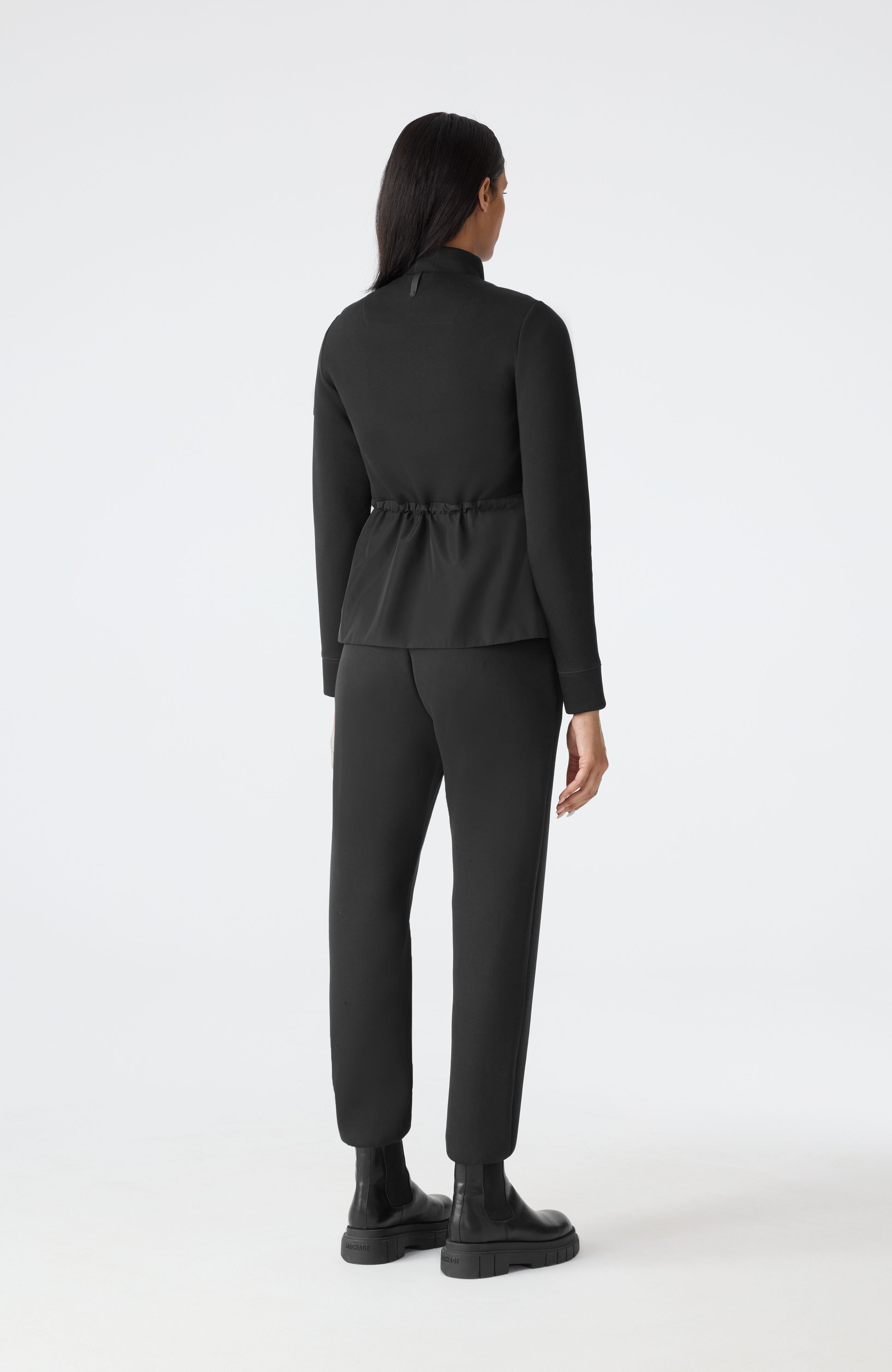 ADITA Light Down Hybrid Jacket with Peplum Hem - 4