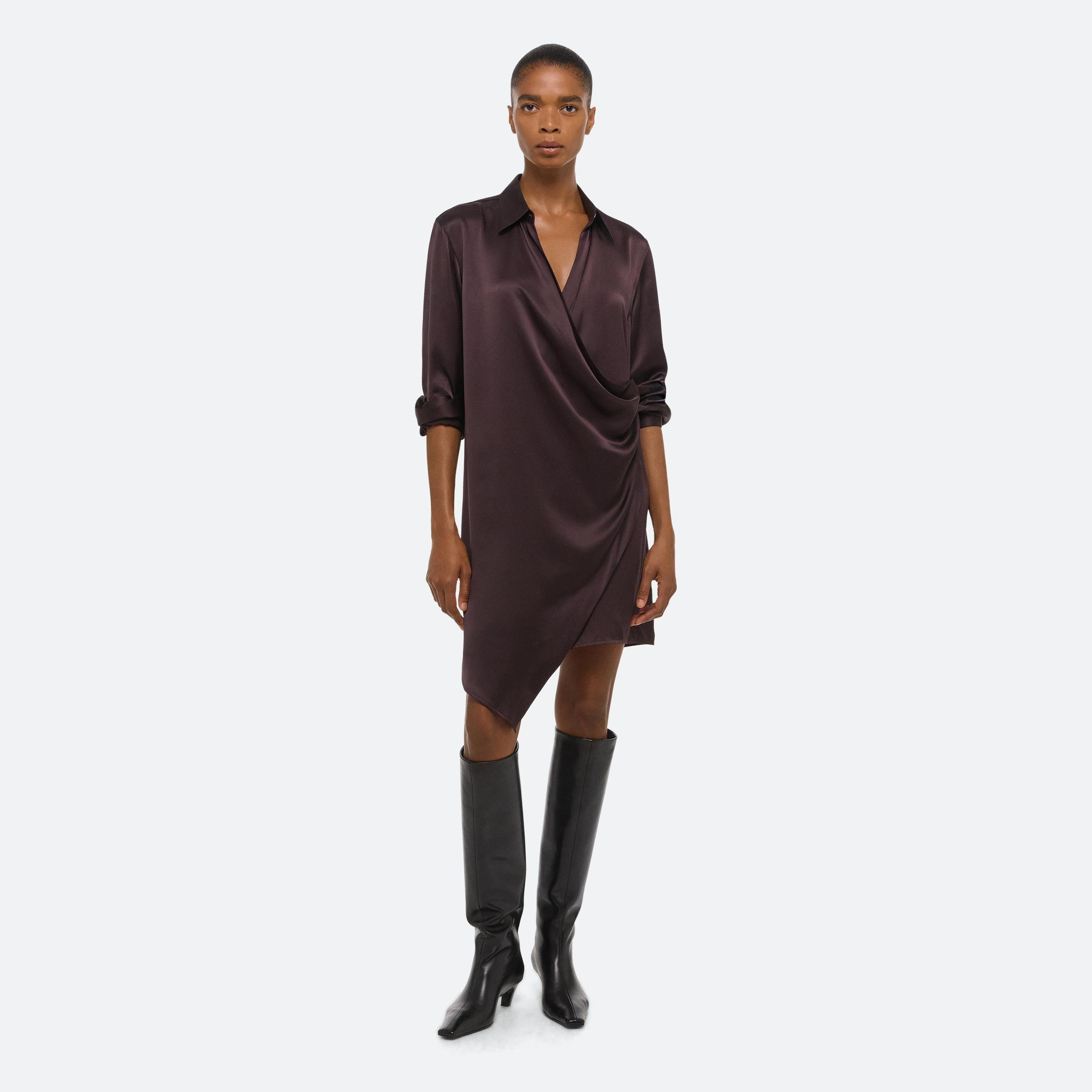 RELAXED WRAP SHIRT DRESS - 2