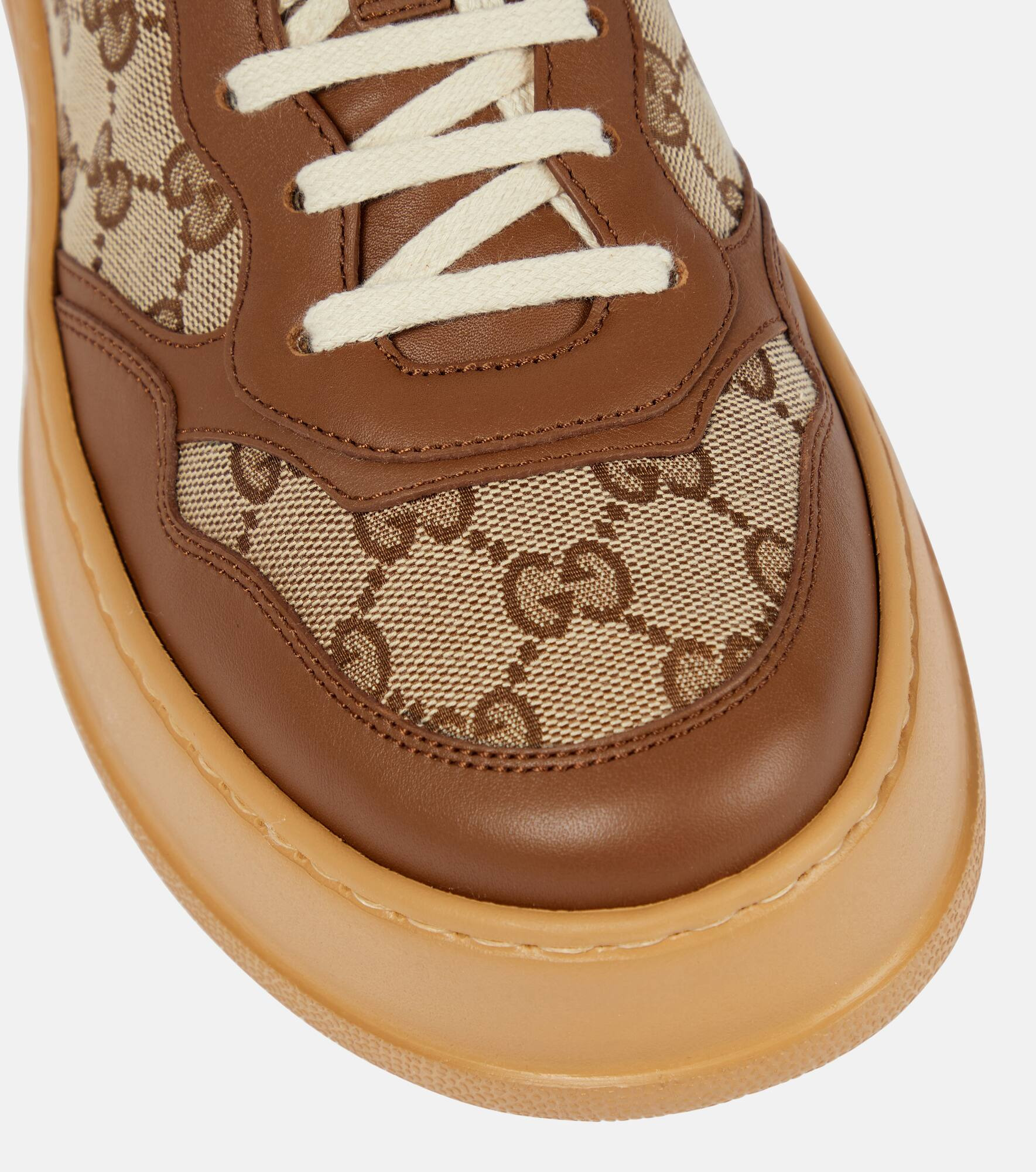 GG Canvas leather-trimmed sneakers - 5