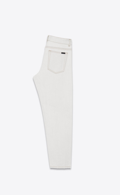 SAINT LAURENT carrot-fit jeans in gray off-white denim outlook