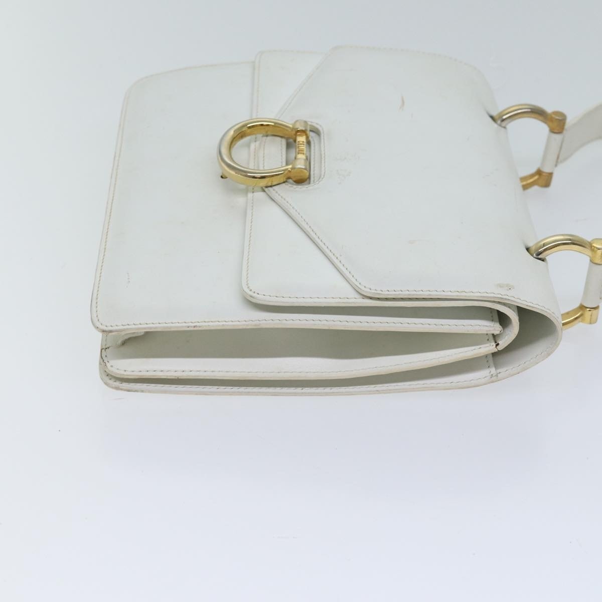 CELINE Hand Bag Leather White - 4