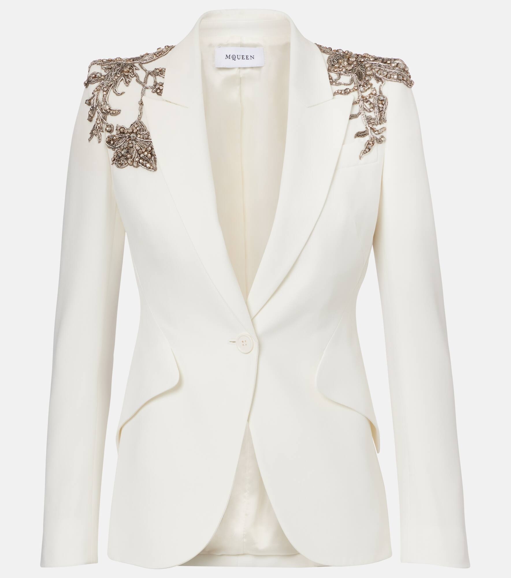 Embroidered single-breasted blazer - 1