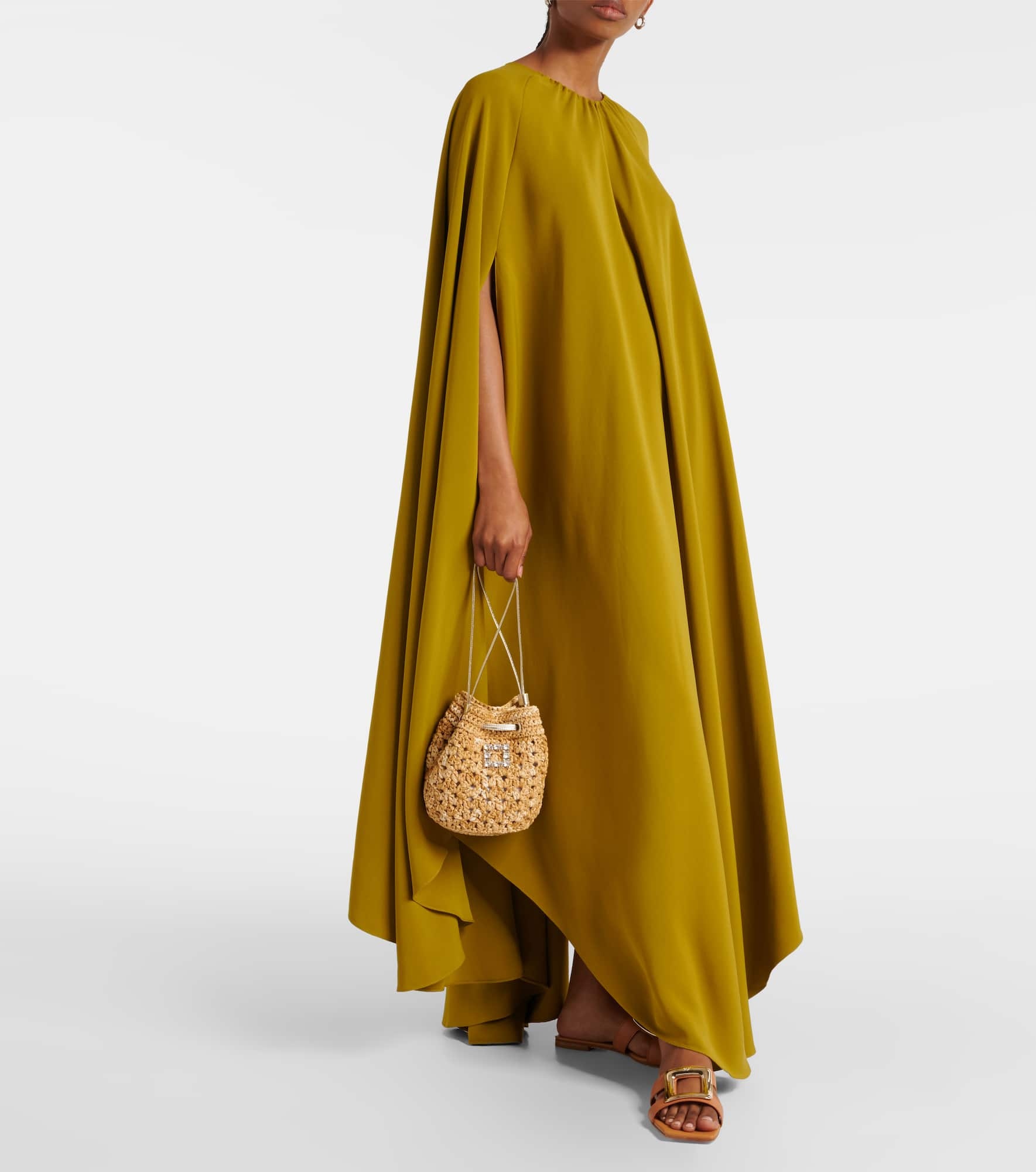 Tres Vivier raffia-effect bucket bag - 5
