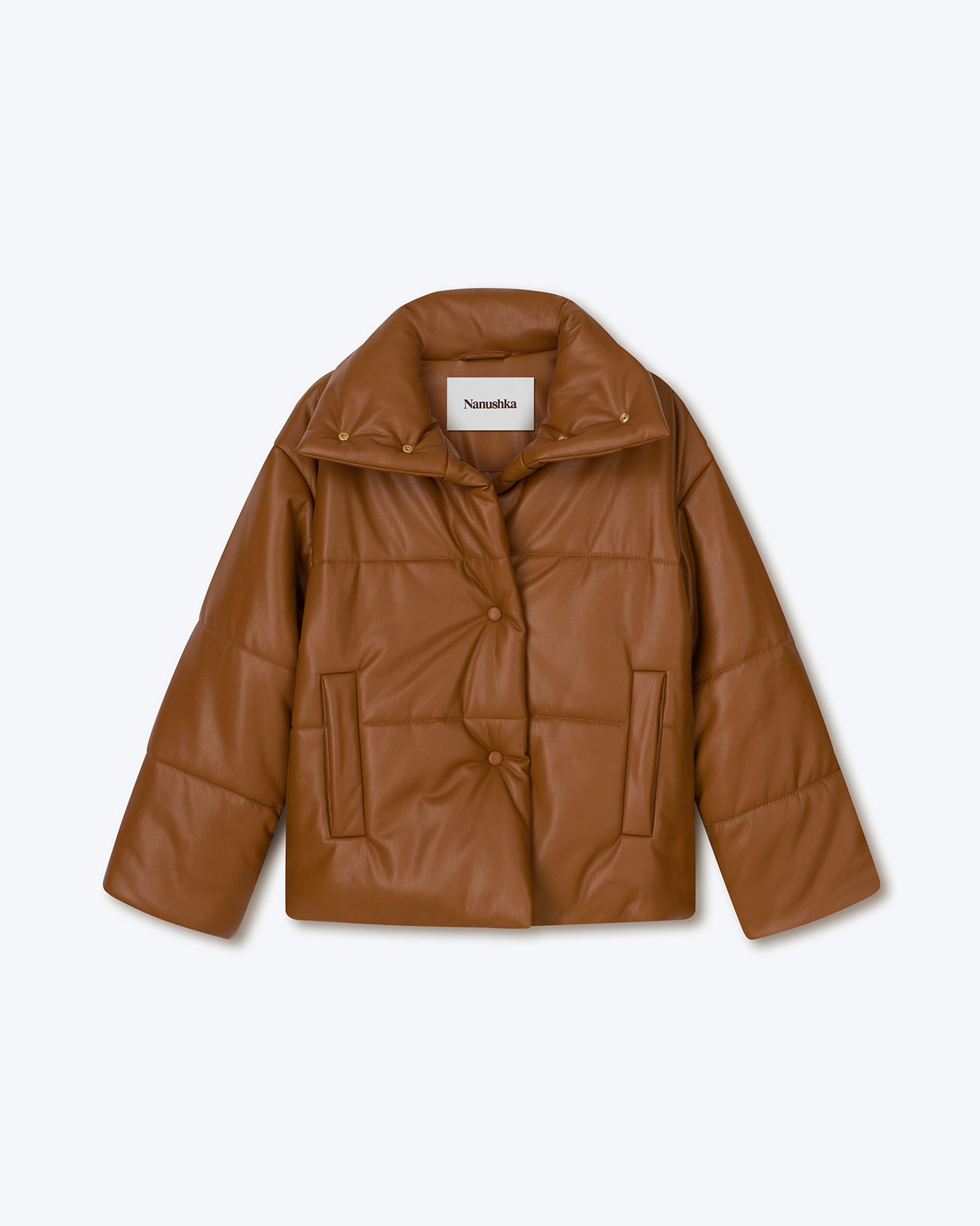 HIDE - OKOBOR™ alt-leather puffer jacket - Tobacco - 1
