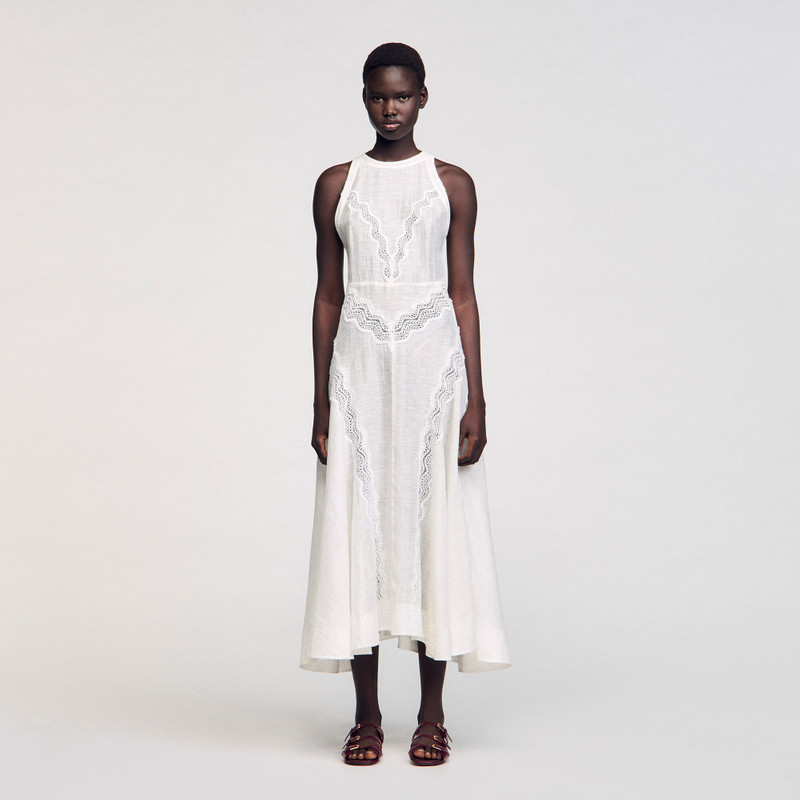 Sandro LACE TRIM MAXI DRESS outlook