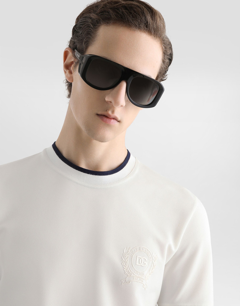 Dolce & Gabbana Technical piqué t-shirt with embroidery outlook