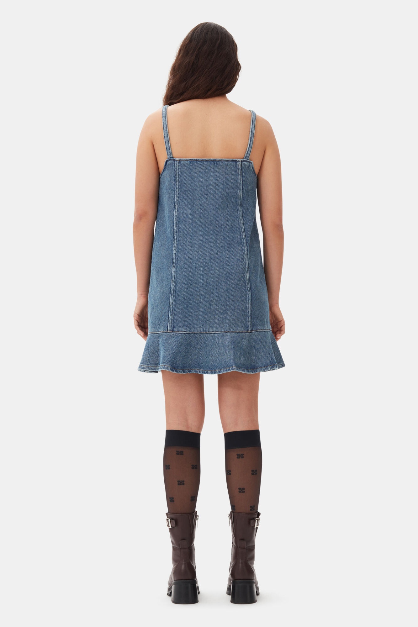 BLUE DENIM MINI DRESS - 5