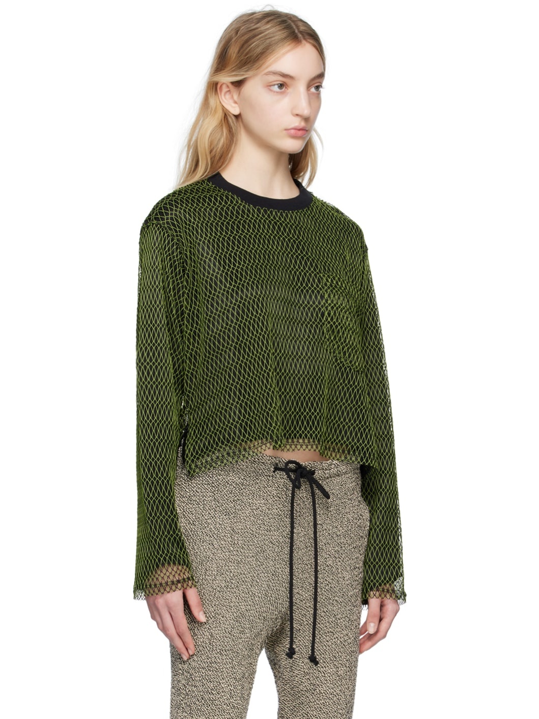 Green & Black Layered Long Sleeve T-Shirt - 2
