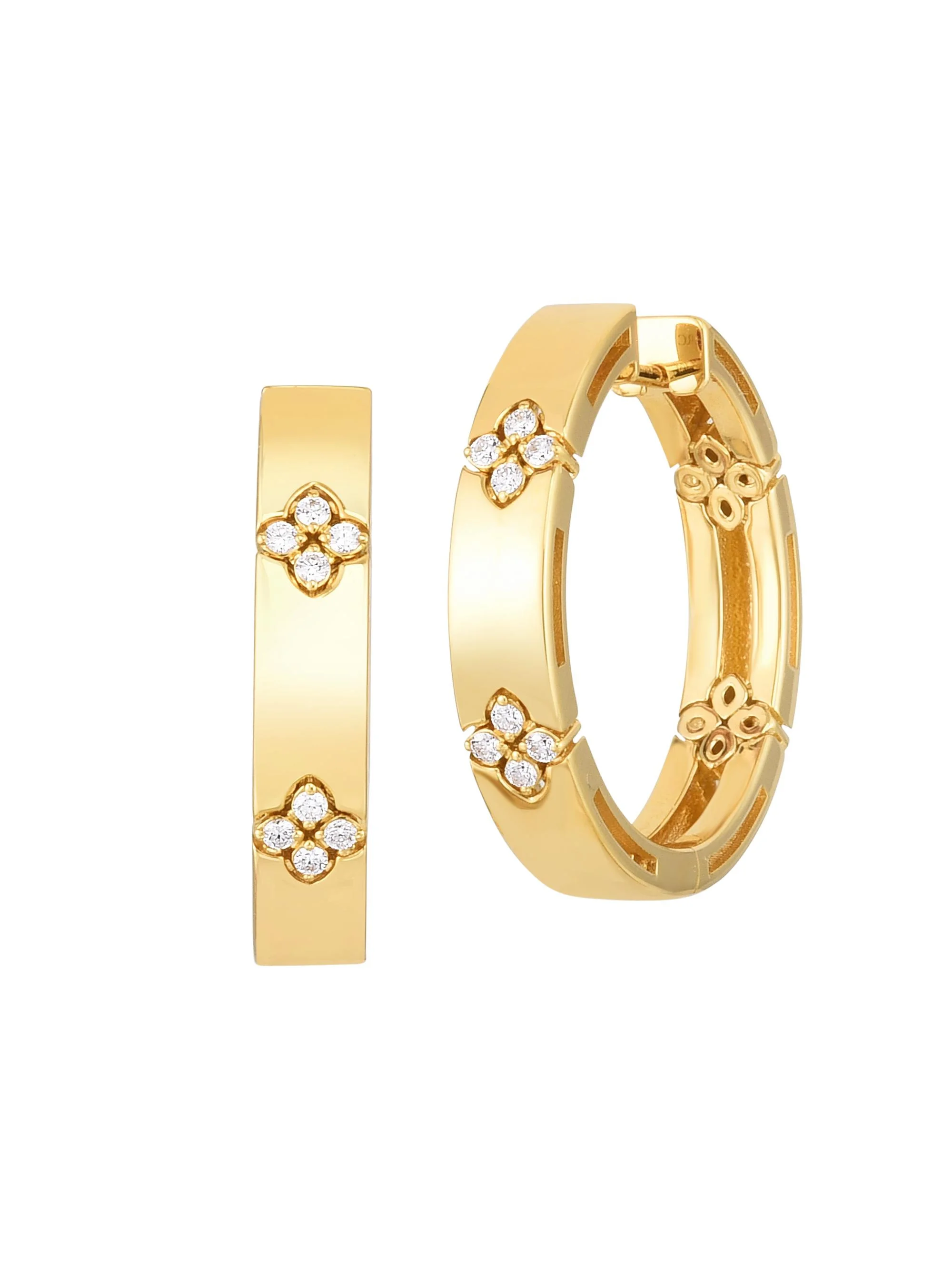 Women's Love In Verona 18K Yellow Gold & Diamond Hoop Earrings - Yellow Gold - 1