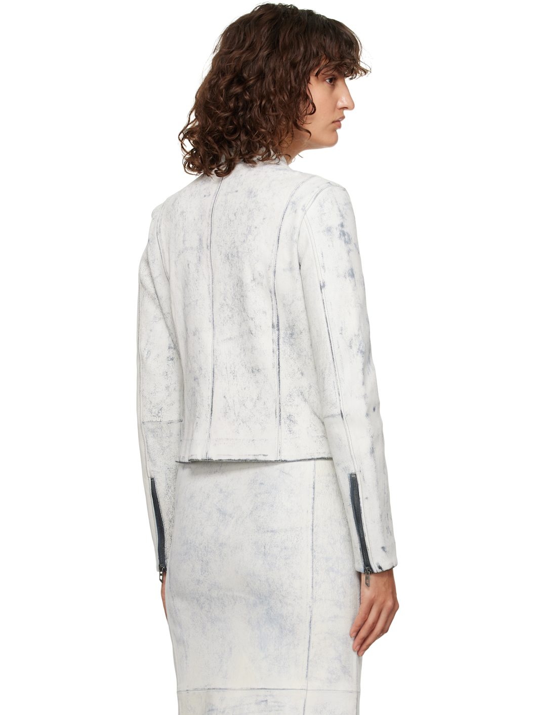 White L-Yric Leather Jacket - 3