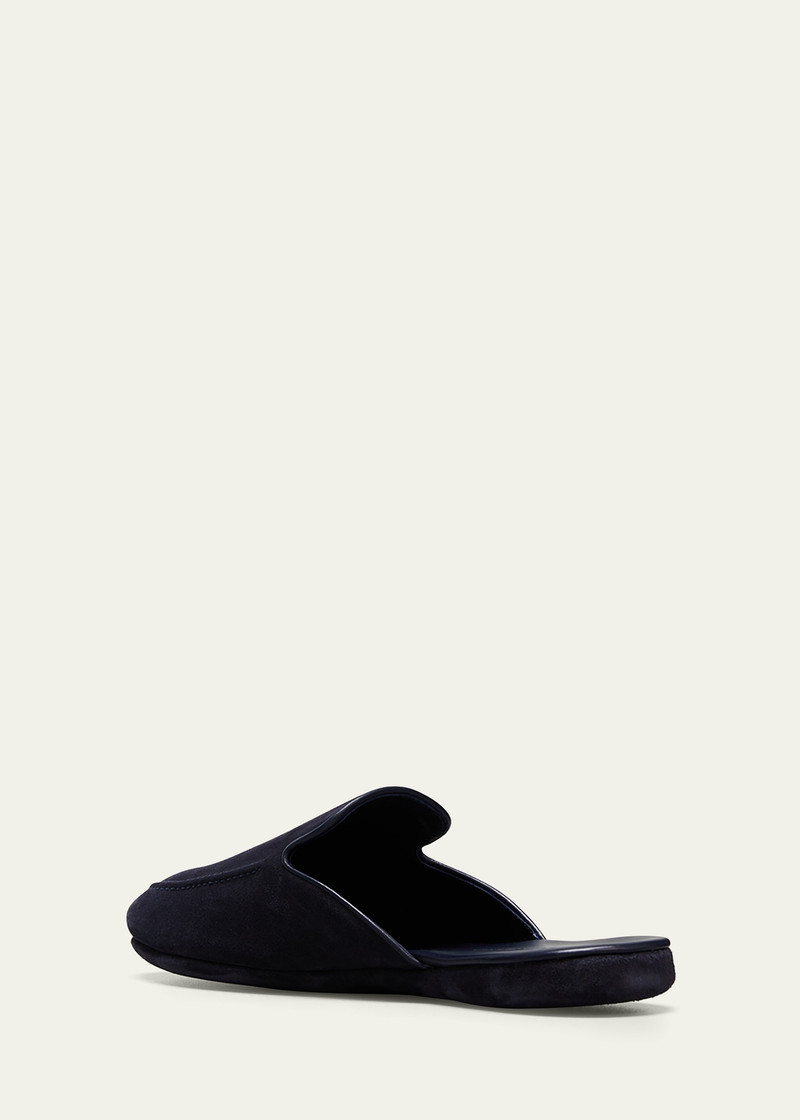 Manolo Blahnik Men's Montague Suede Mules outlook