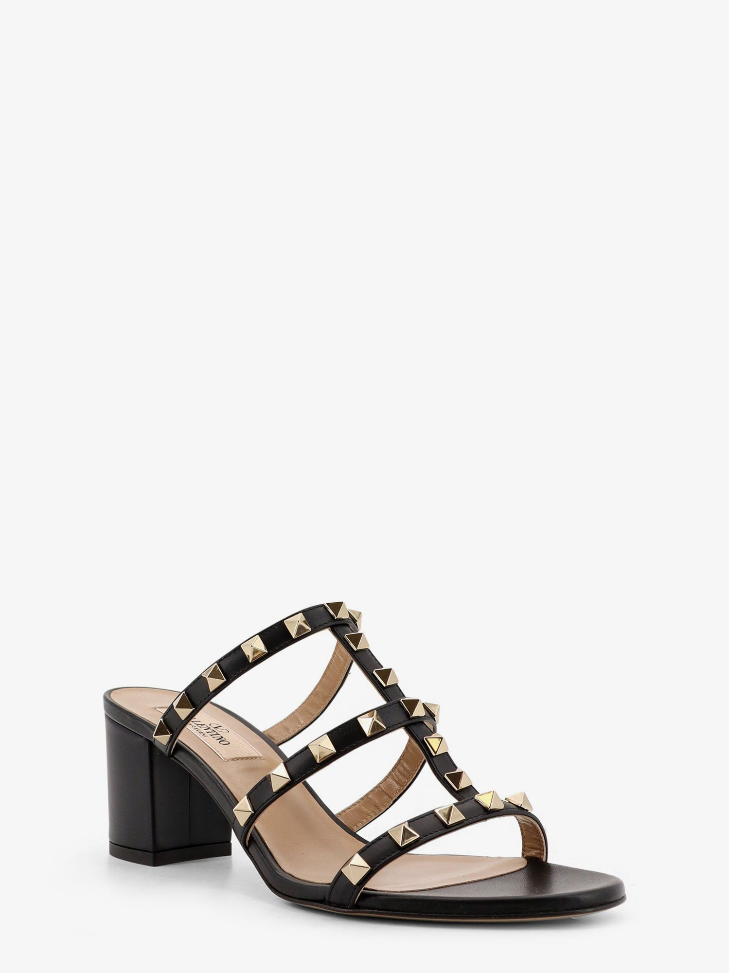 Valentino Garavani Women Rockstud Slide Leather Sandals - 2