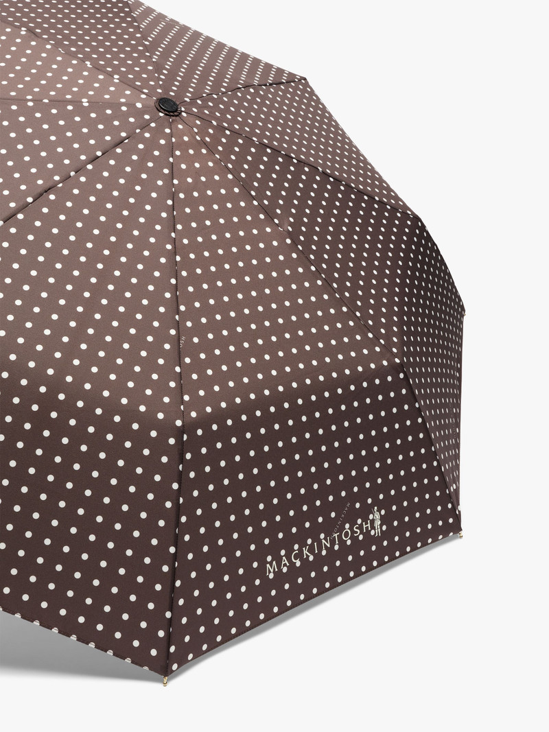 Mackintosh AYR BROWN POLKA DOT AUTOMATIC TELESCOPIC UMBRELLA | ACC-027 outlook