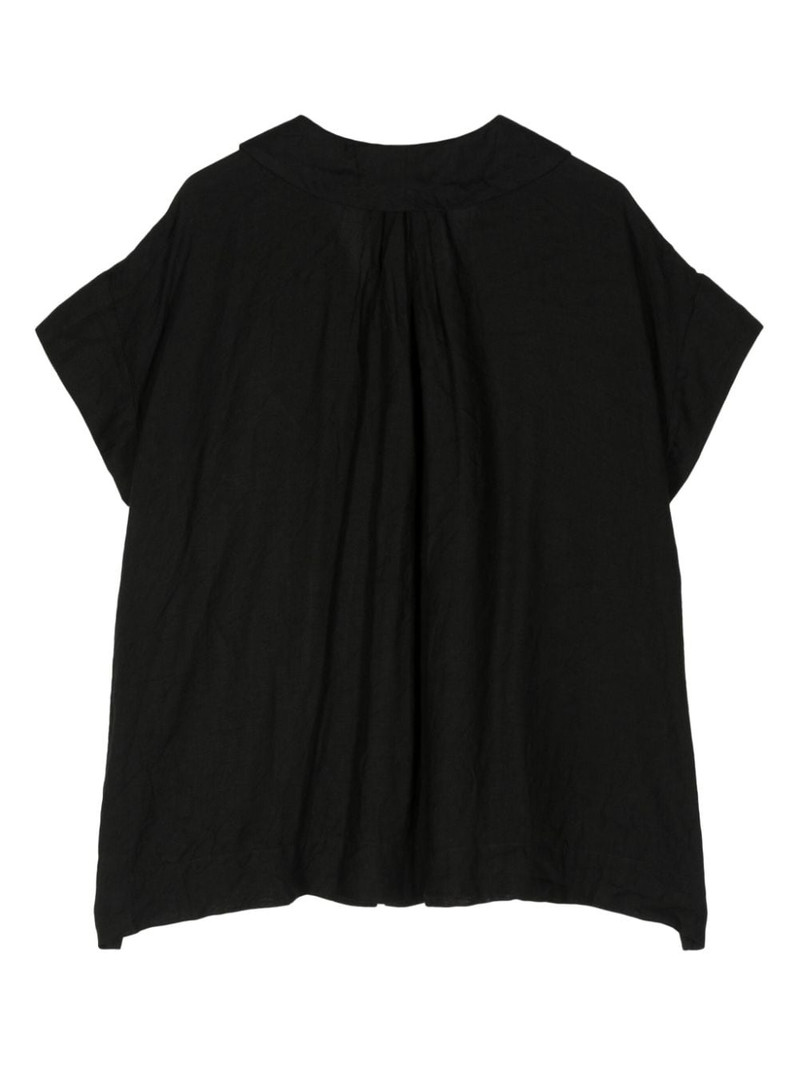 Forme D'Expression shawl-collar linen shirt outlook