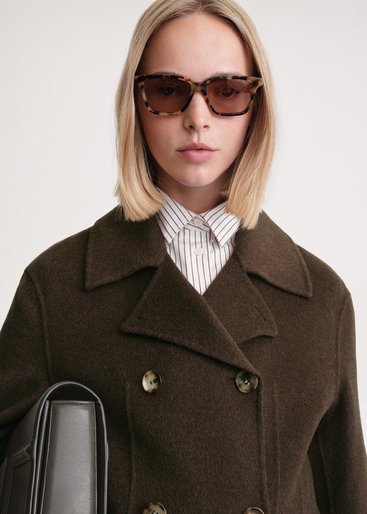 Structured-waist jacket chocolate melange - 5