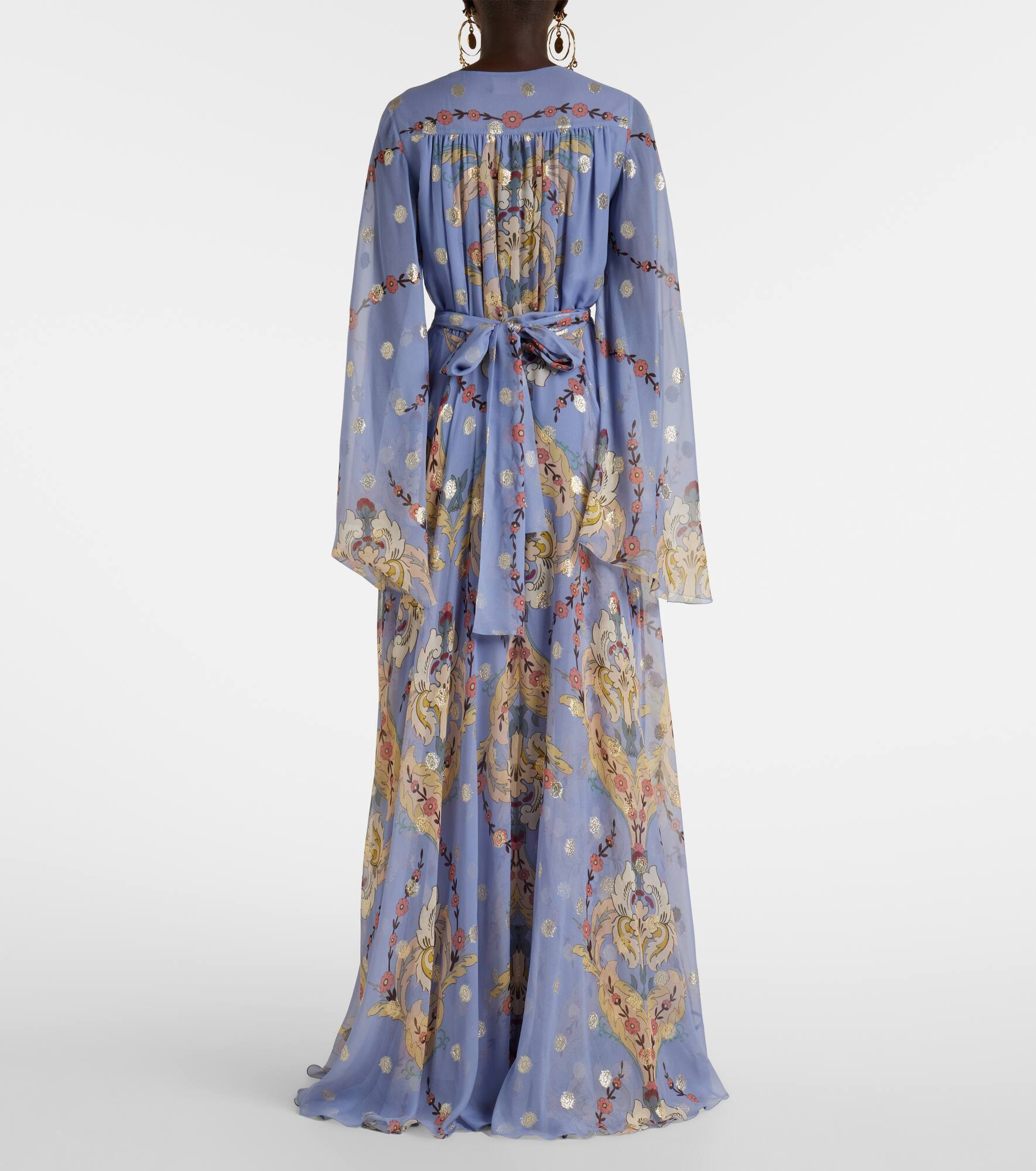 Floral silk georgette gown - 3