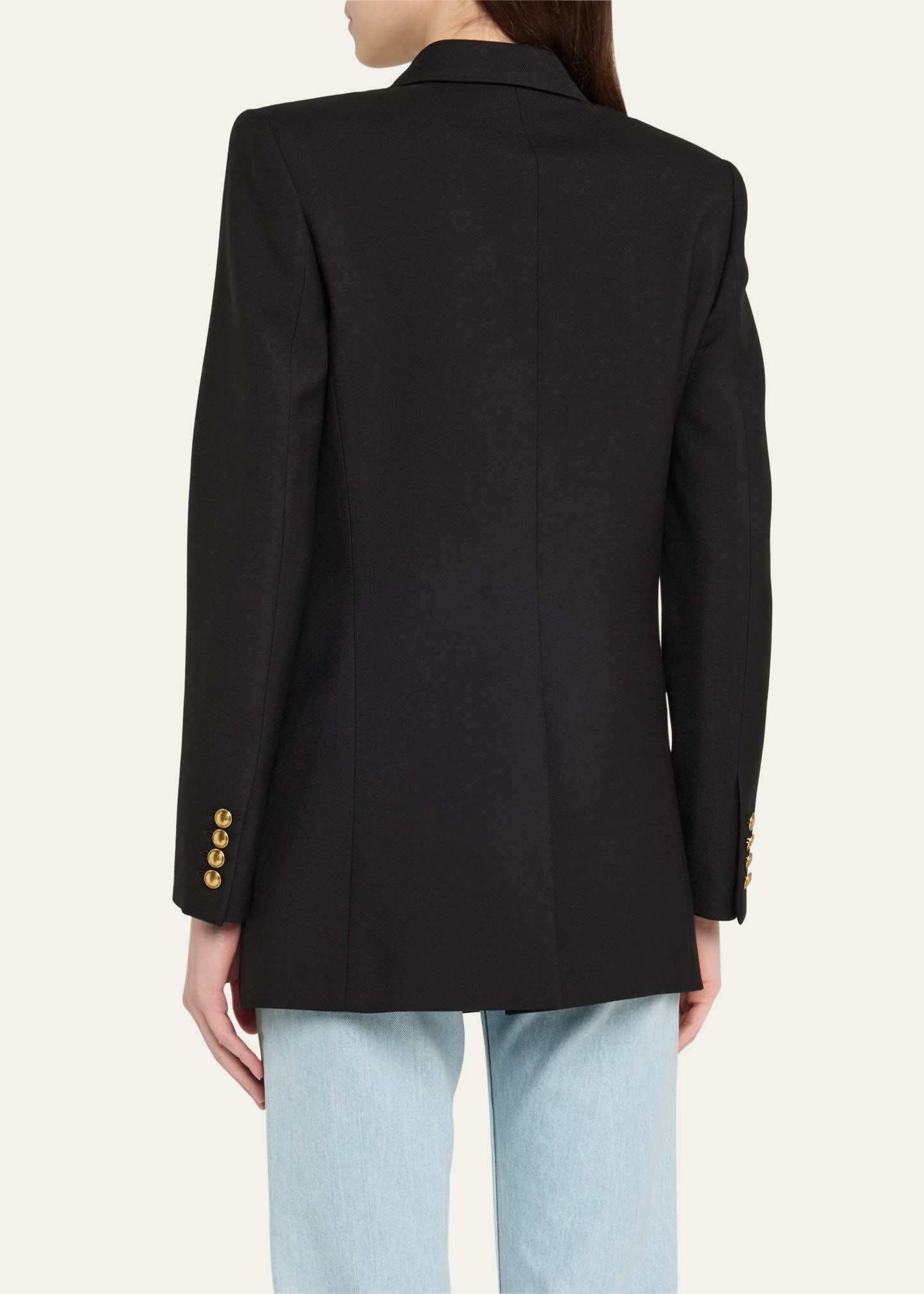 Oversized Double-Breasted Wool Blazer - 3