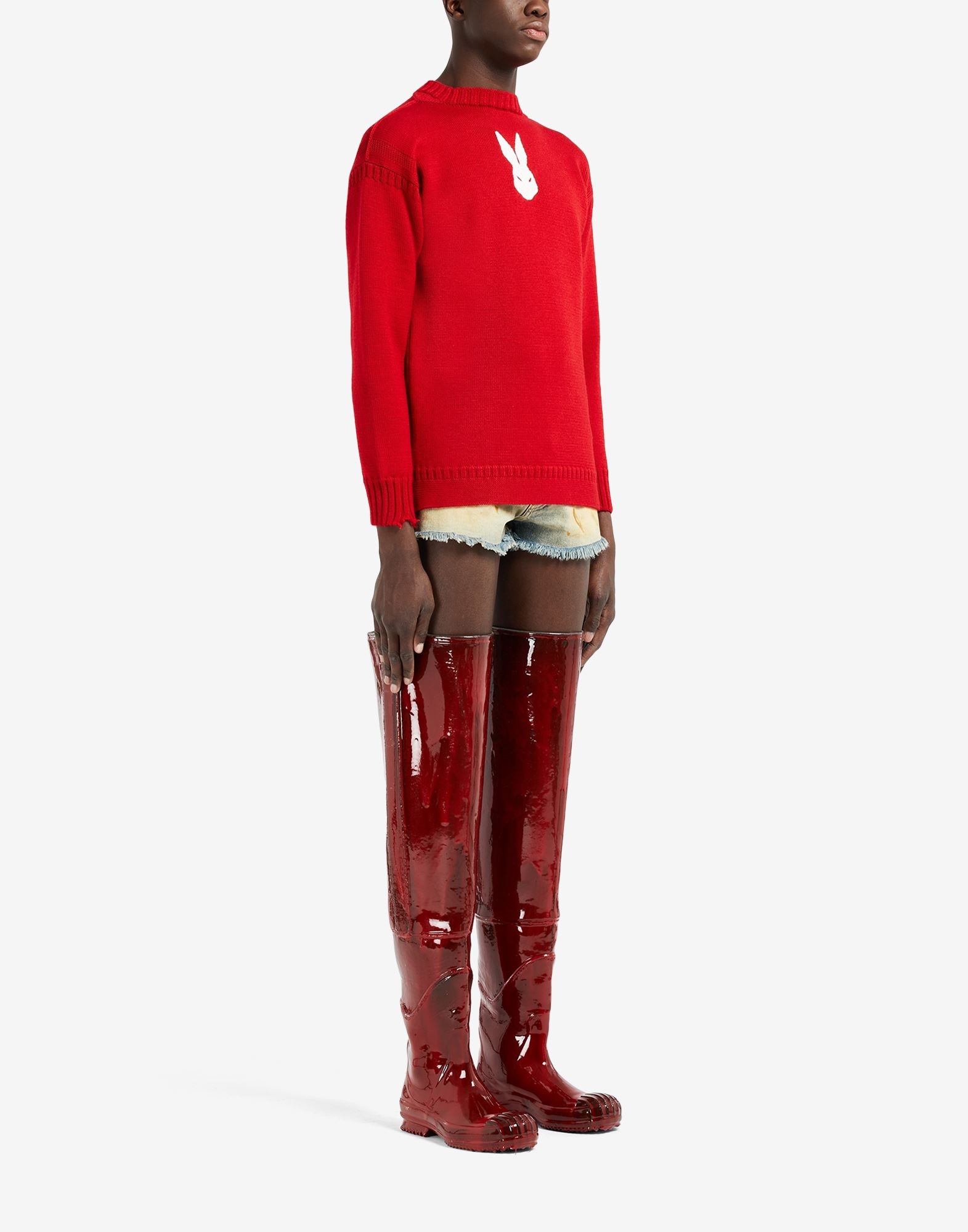Rubber leather thigh-high boots - 6