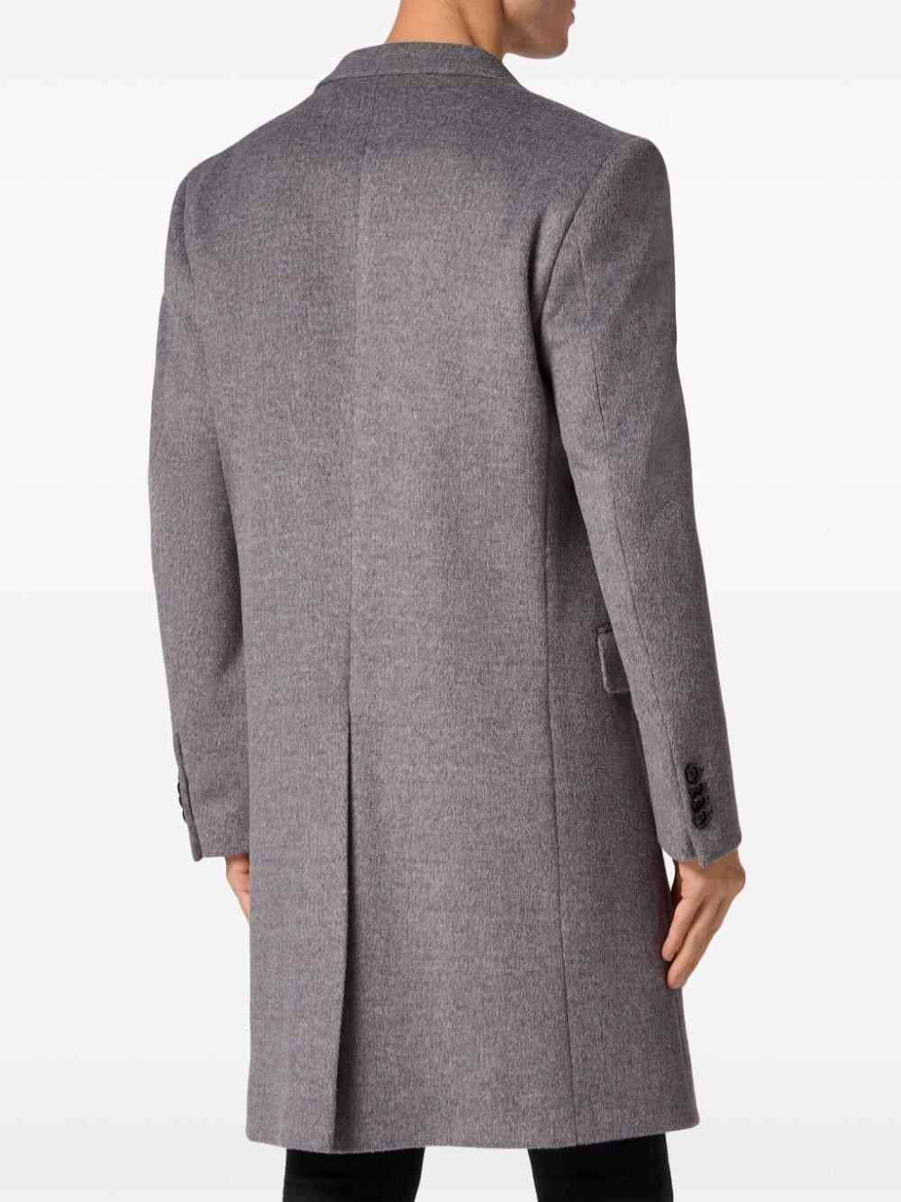 tiger-patch single-breasted coat - 3