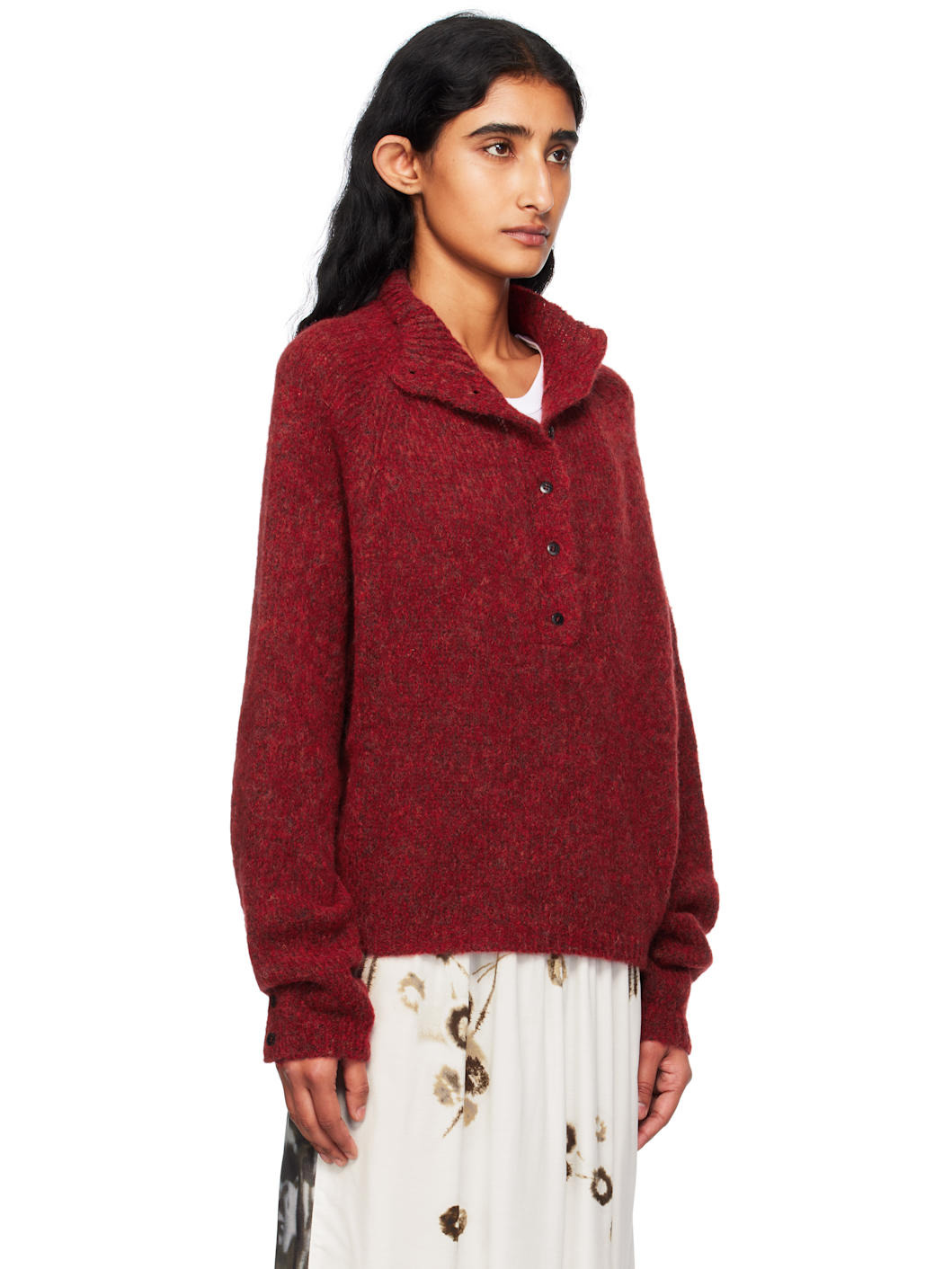 Red Baby Alpaca Sweater - 2