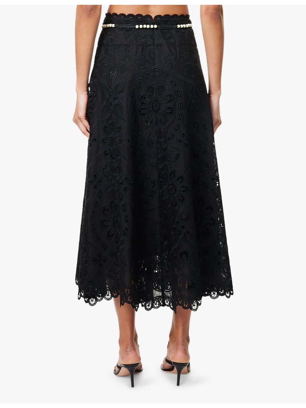 Rhiannon Embroidered Cotton Midi Skirt - 4