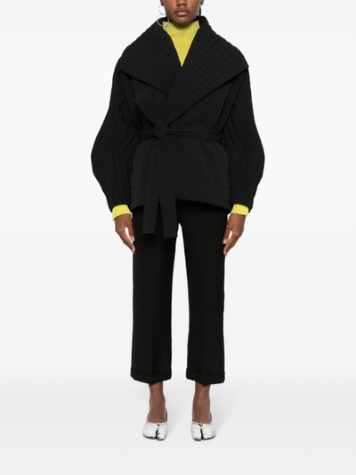 ISSEY MIYAKE Pleated Grid double-breasted coat outlook