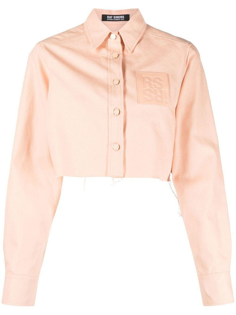 logo-patch cropped jacket 1