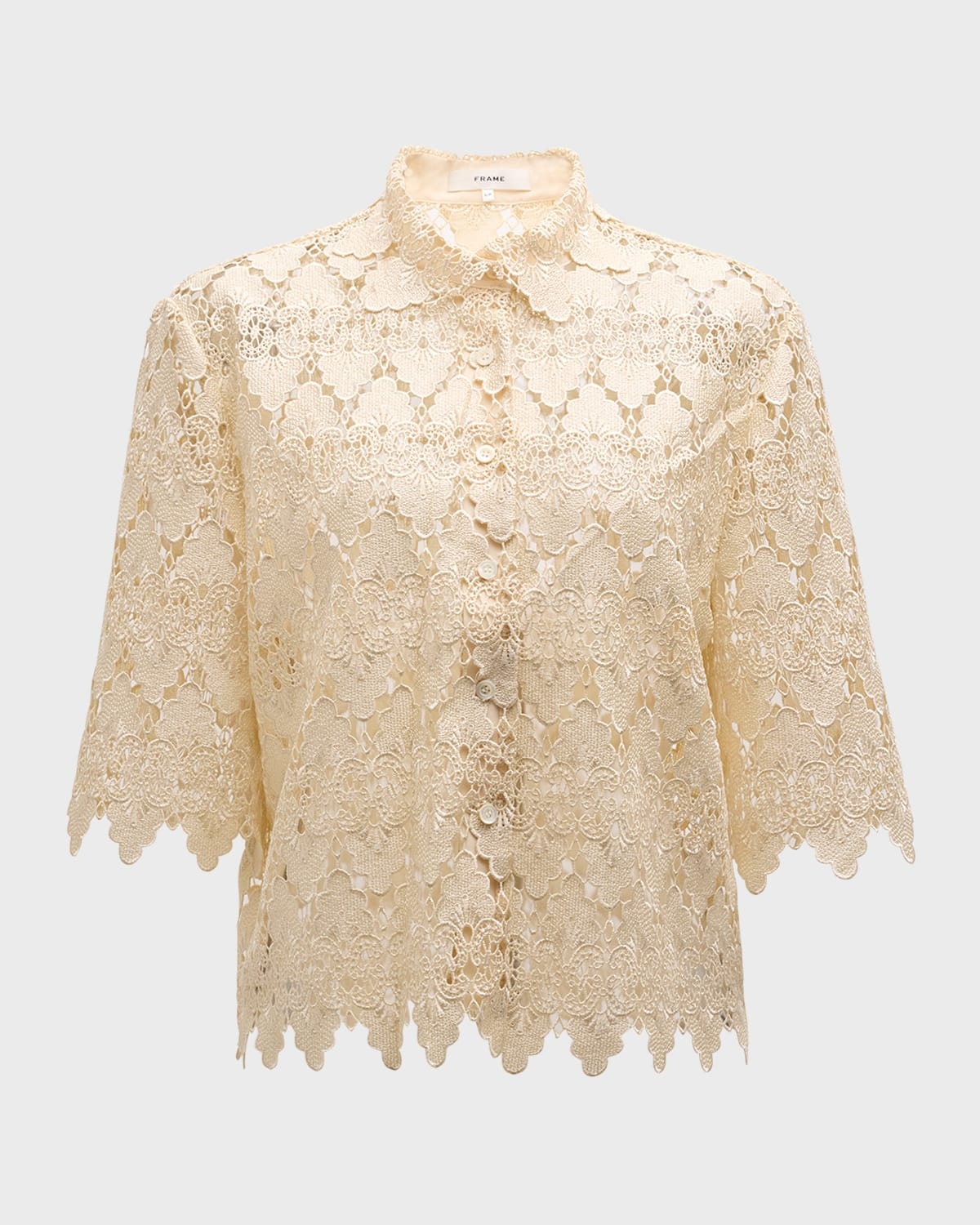 Lace Button-Front Shirt - 1