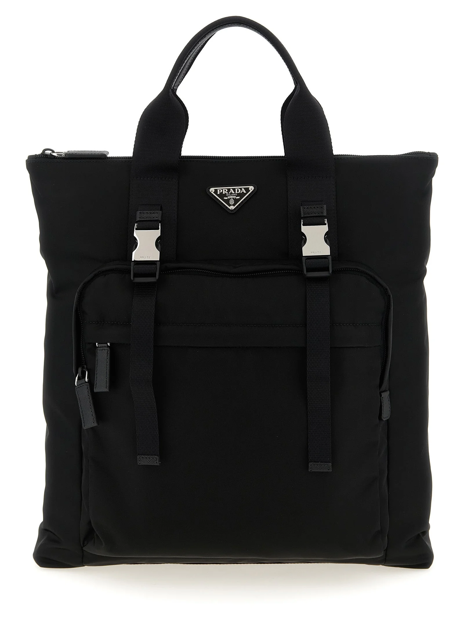 Prada Men Re-Nylon And Saffiano Backpack Shopping Bag - 1