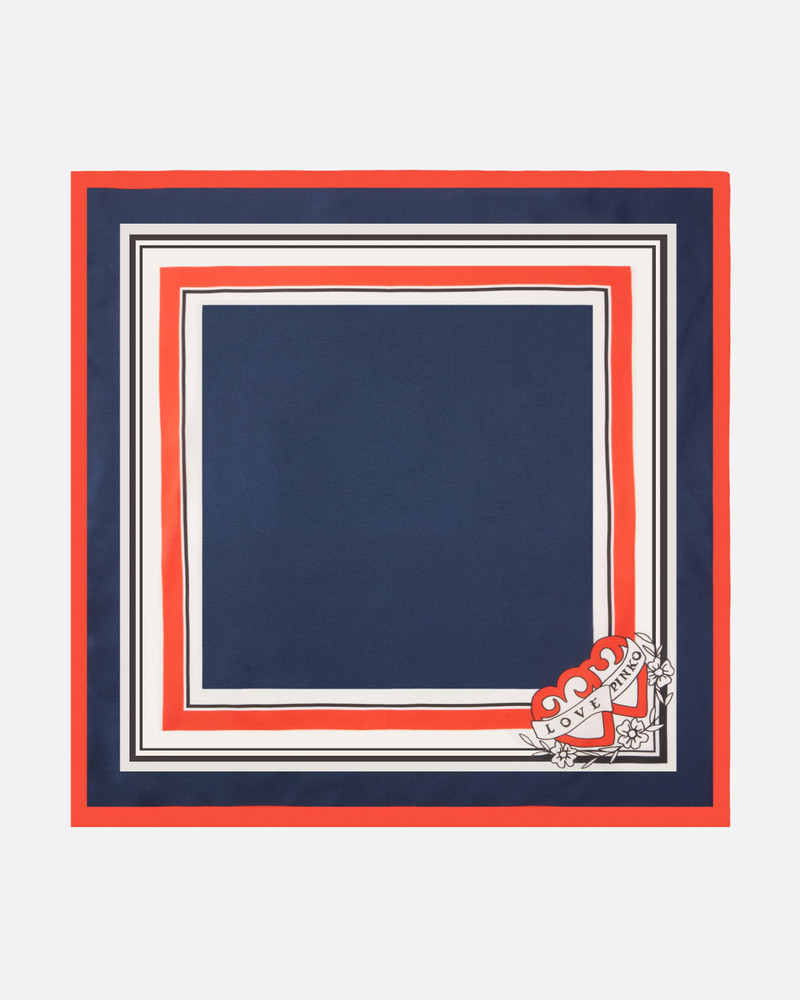 PINKO SQUARE SCARF WITH TWO-HEART PRINT outlook