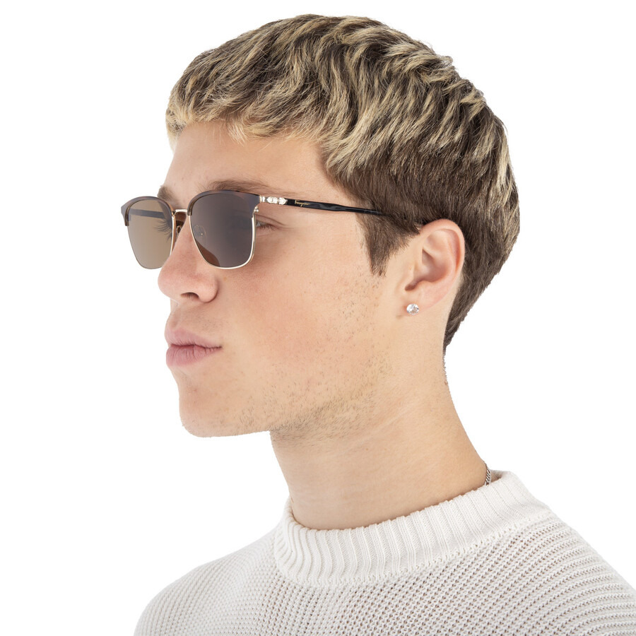 Salvatore Ferragamo Shiny Gold Square Men's Sunglasses SF180S 271 54 - 2