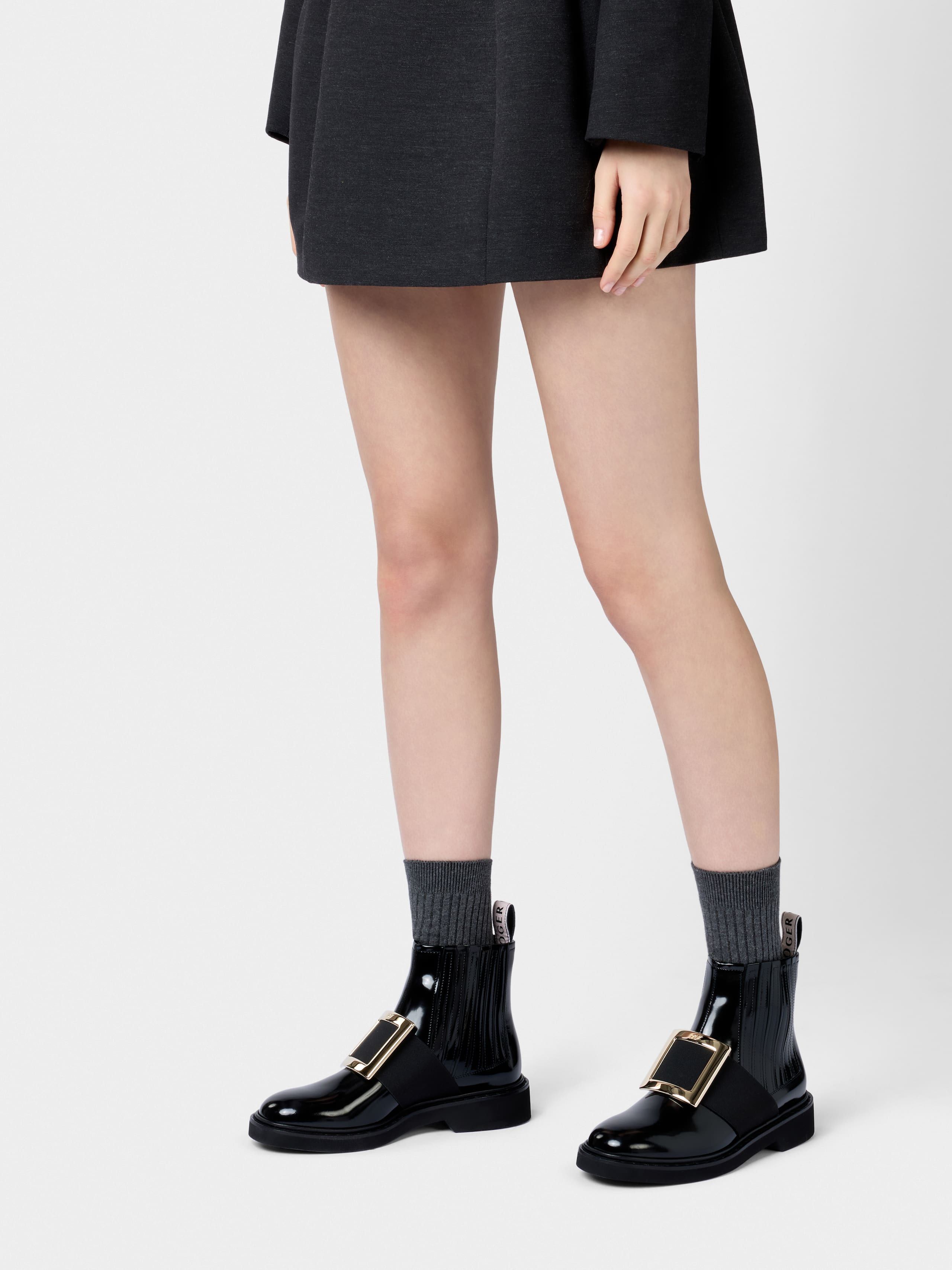 Viv' Rangers Metal Buckle Chelsea Booties in Leather - 8