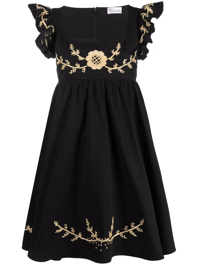 embroidered cotton mini dress 1