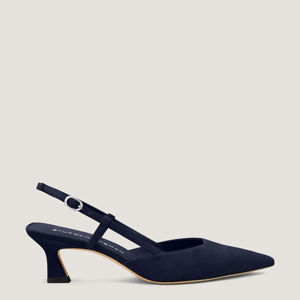 스낵 바 Suede Kitten Slingback 펌프 - 1