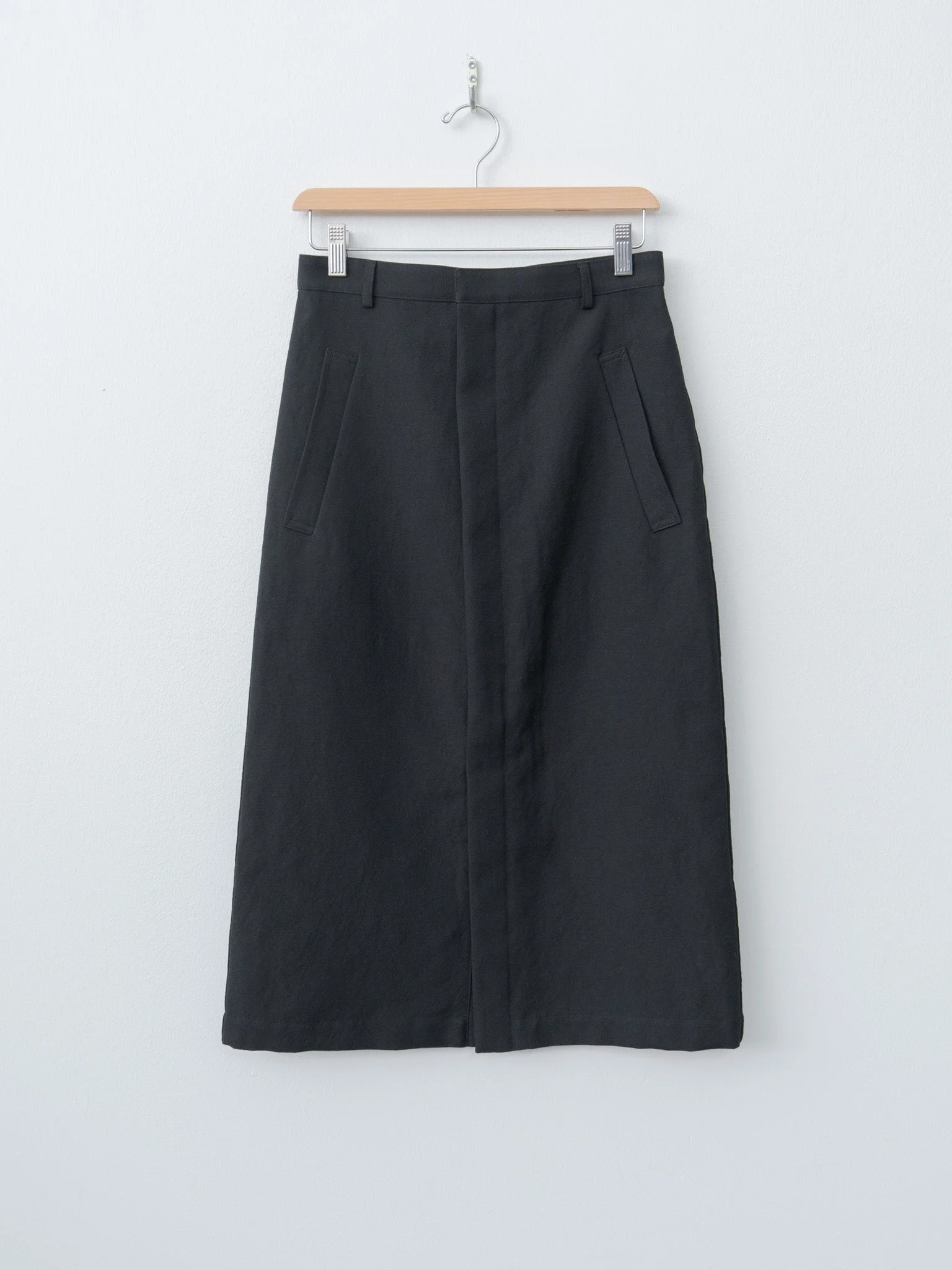 Wool Cotton Linen Ox Skirt - Black - 1