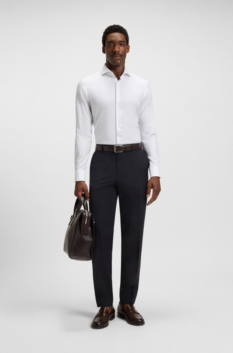 BOSS SLIM-FIT PANTS IN WASHABLE WOOL outlook